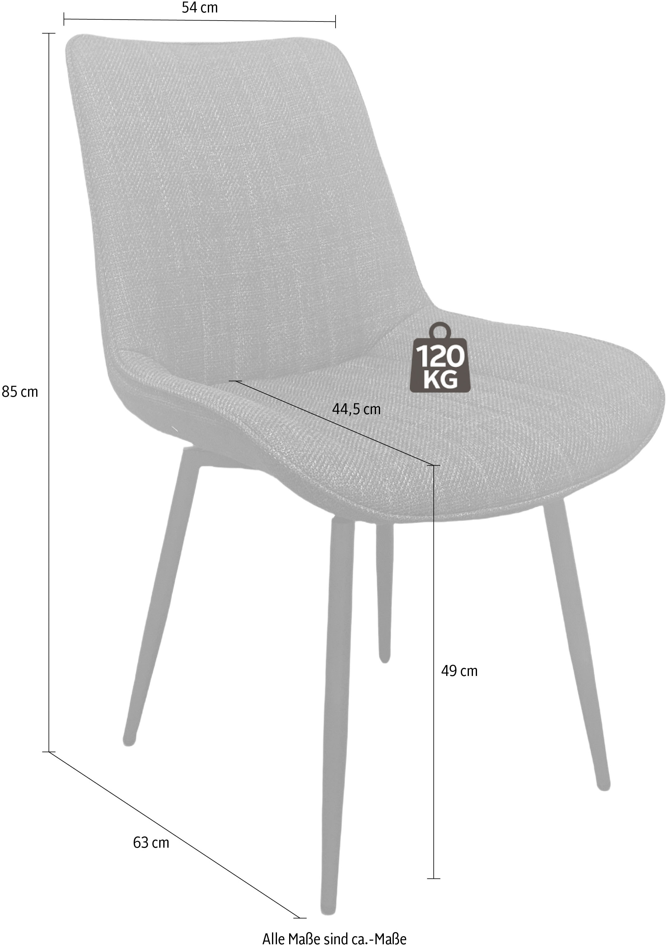 HELA Drehstuhl »Vierfussstuhl BERGEN«, (Set), 2 St., Webstoff, Esszimmerstuhl, XL-Sitzbreite, 360° drehbar