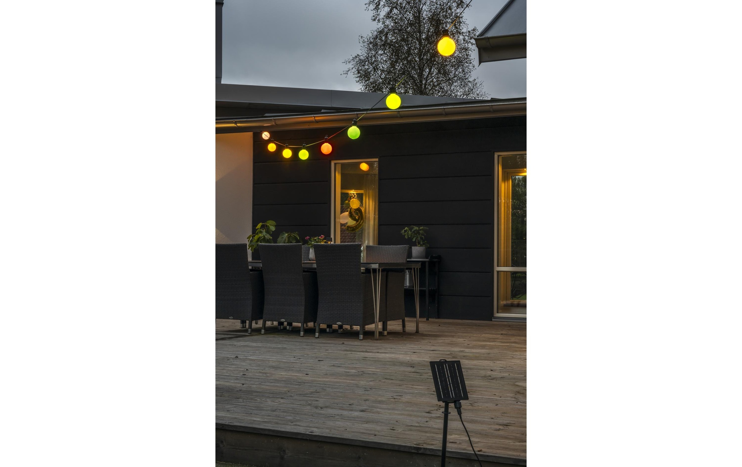 KONSTSMIDE Lichterkette »Solar Globe 10 LEDs Mehrfarbig«, 10 St.-flammig