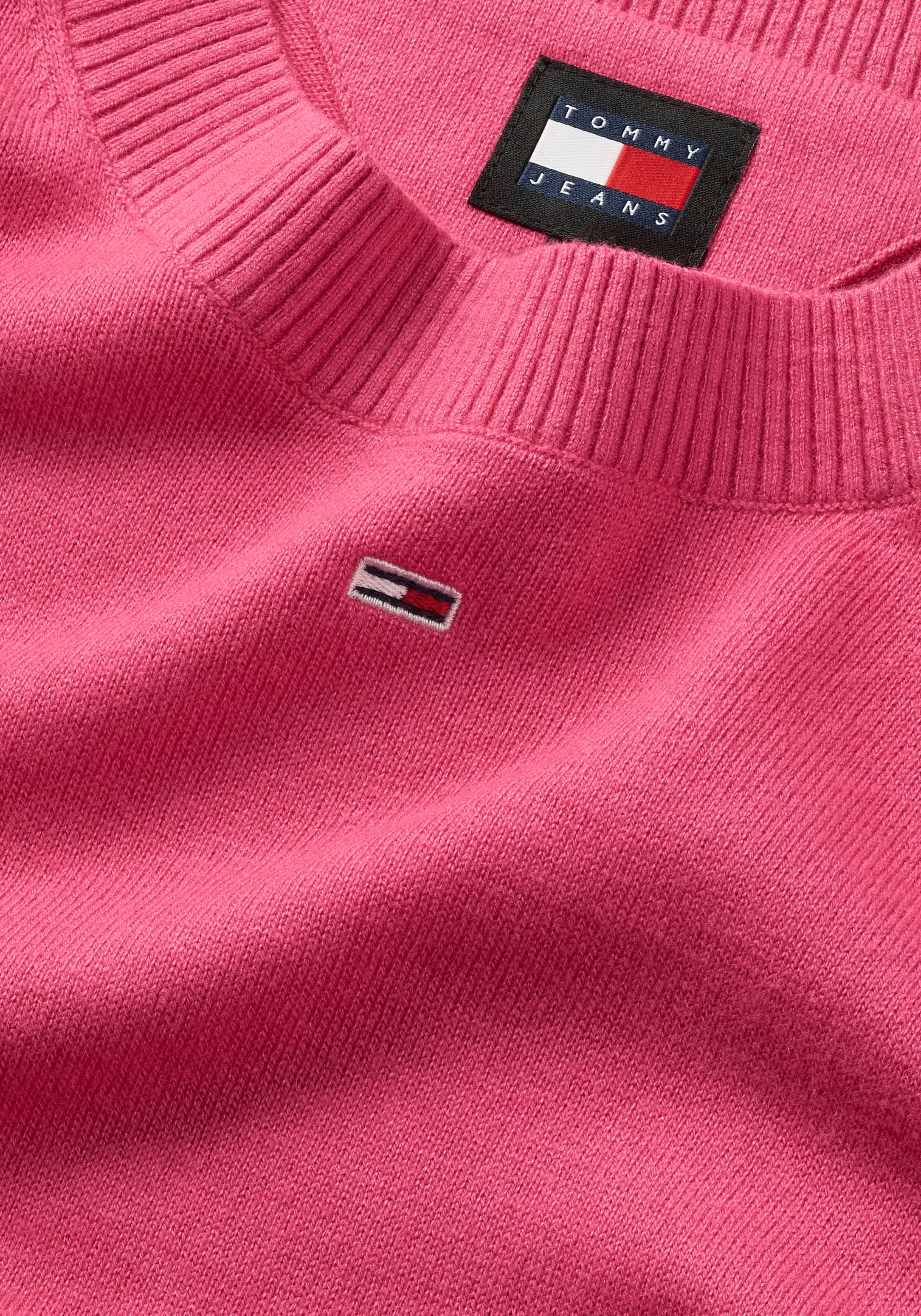 Tommy Jeans Strickpullover »TJW ESSENTIAL CREW NECK SWEATER«, mit Logostickerei