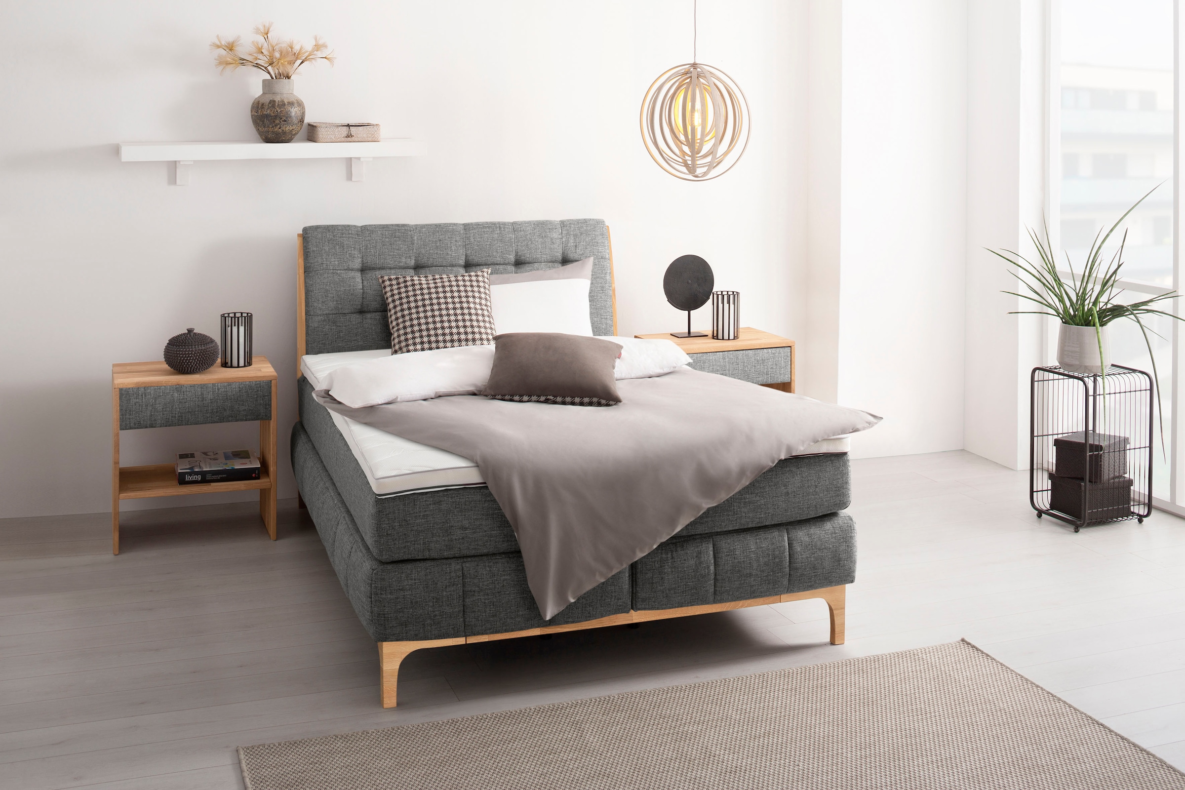 GOODproduct Boxspringbett »Jelle« 5 Stk. tlg. zertifizierte, recycelte Bezugsstoffe, verschiedene Ausführungen