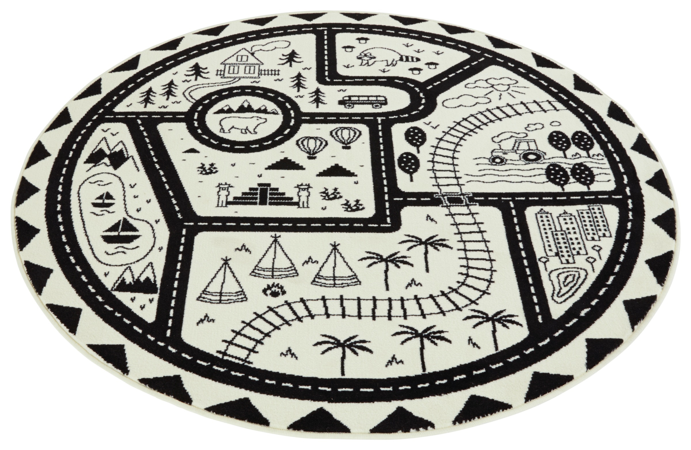 Image of HANSE Home Teppich »Landscapes«, rund, 0,9 mm Höhe, Weicher Flor, Schaldämmende Spielunterlage, Kinderzimmer, Strassen Design, Kurzflor, Robust, pflegeleicht bei Ackermann Versand Schweiz