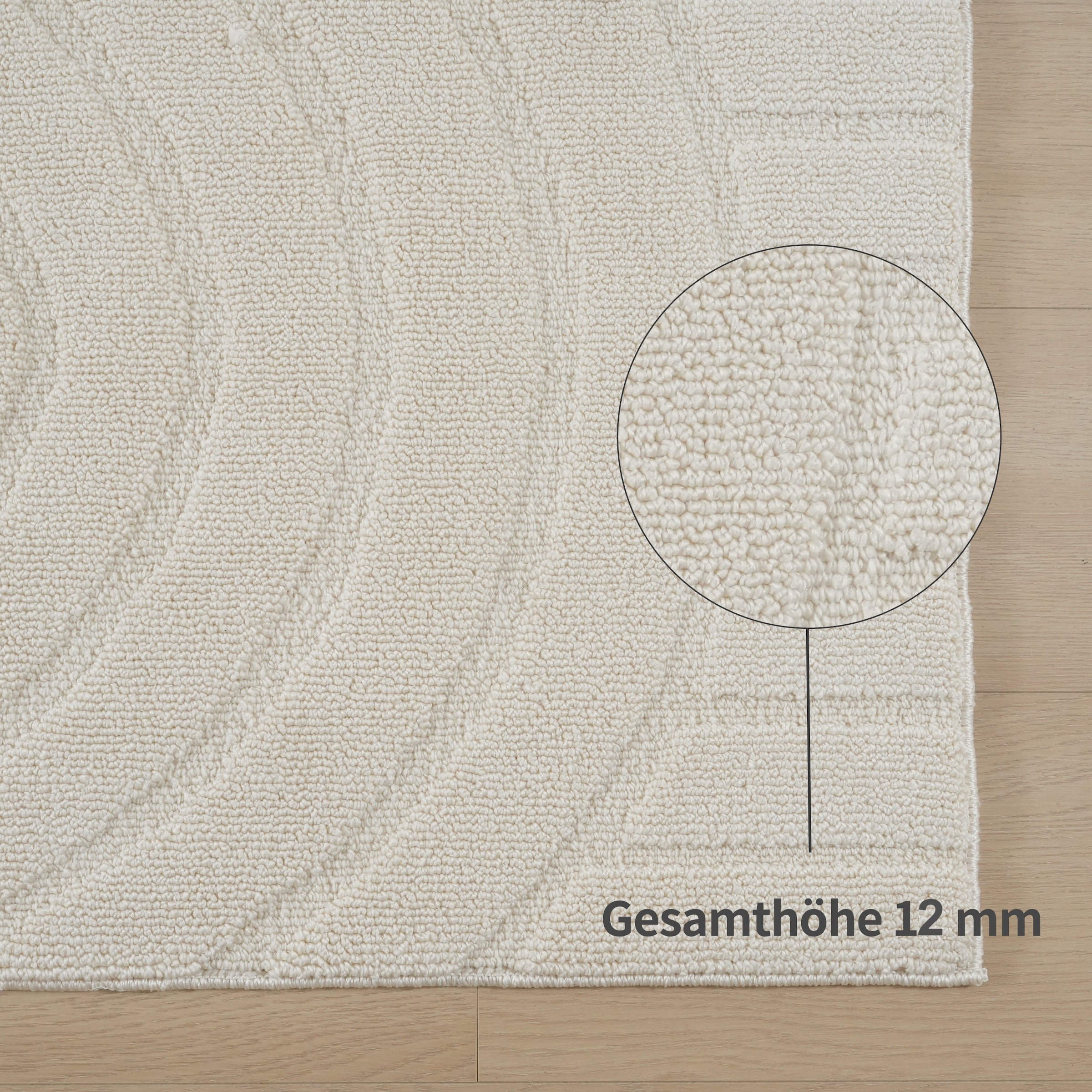 GOODproduct Teppich »Neele, Boho-Design, Hoch-Tief, waschbar« rechteckig 12 mm Höhe 3D Optik, Skandinavisch, Designteppich, Wohnzimmer, Schlafzimmer