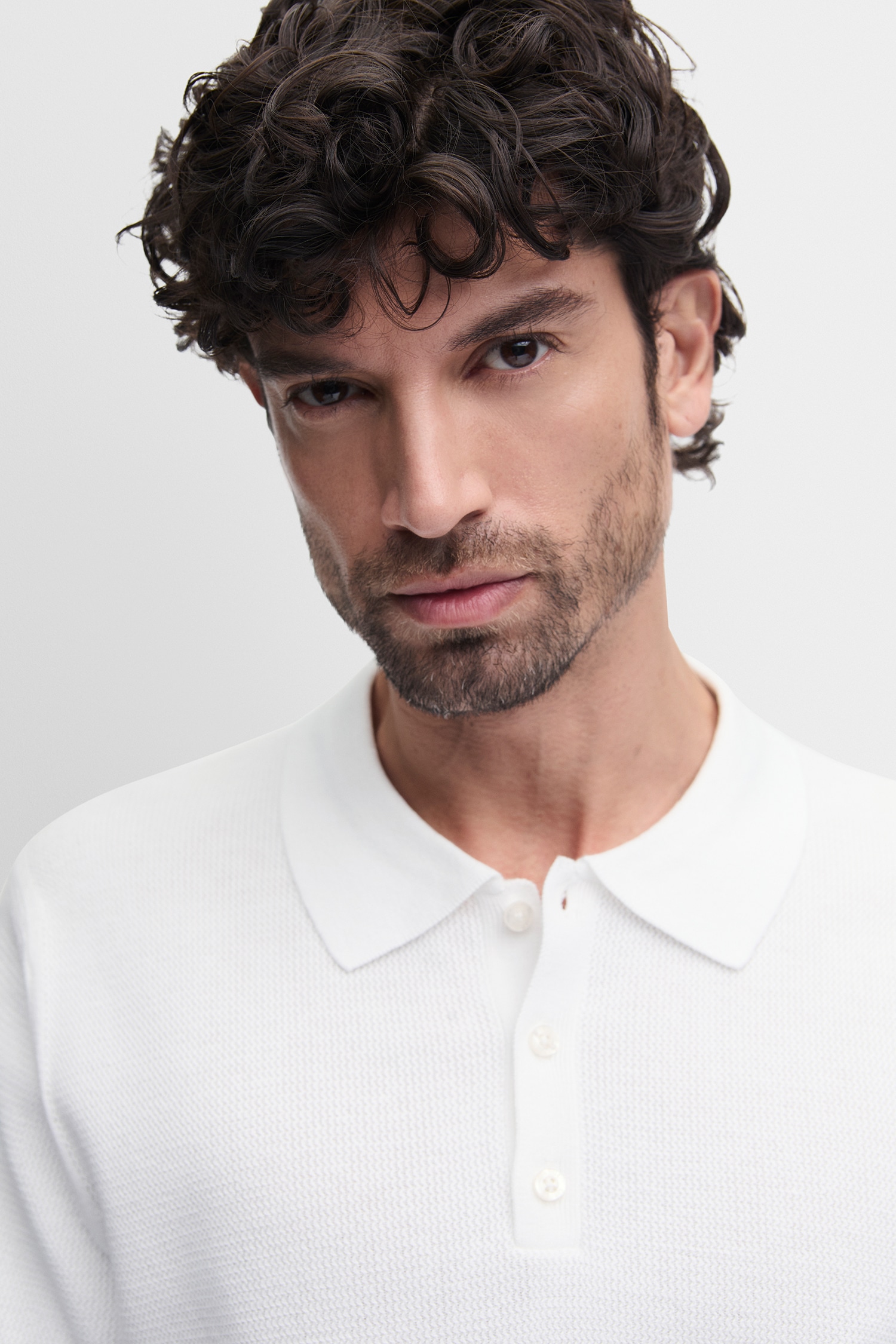 Cinque Pull à manches courtes »CIFLAV« mit Polokragen und Knopfleiste, Regular Fit