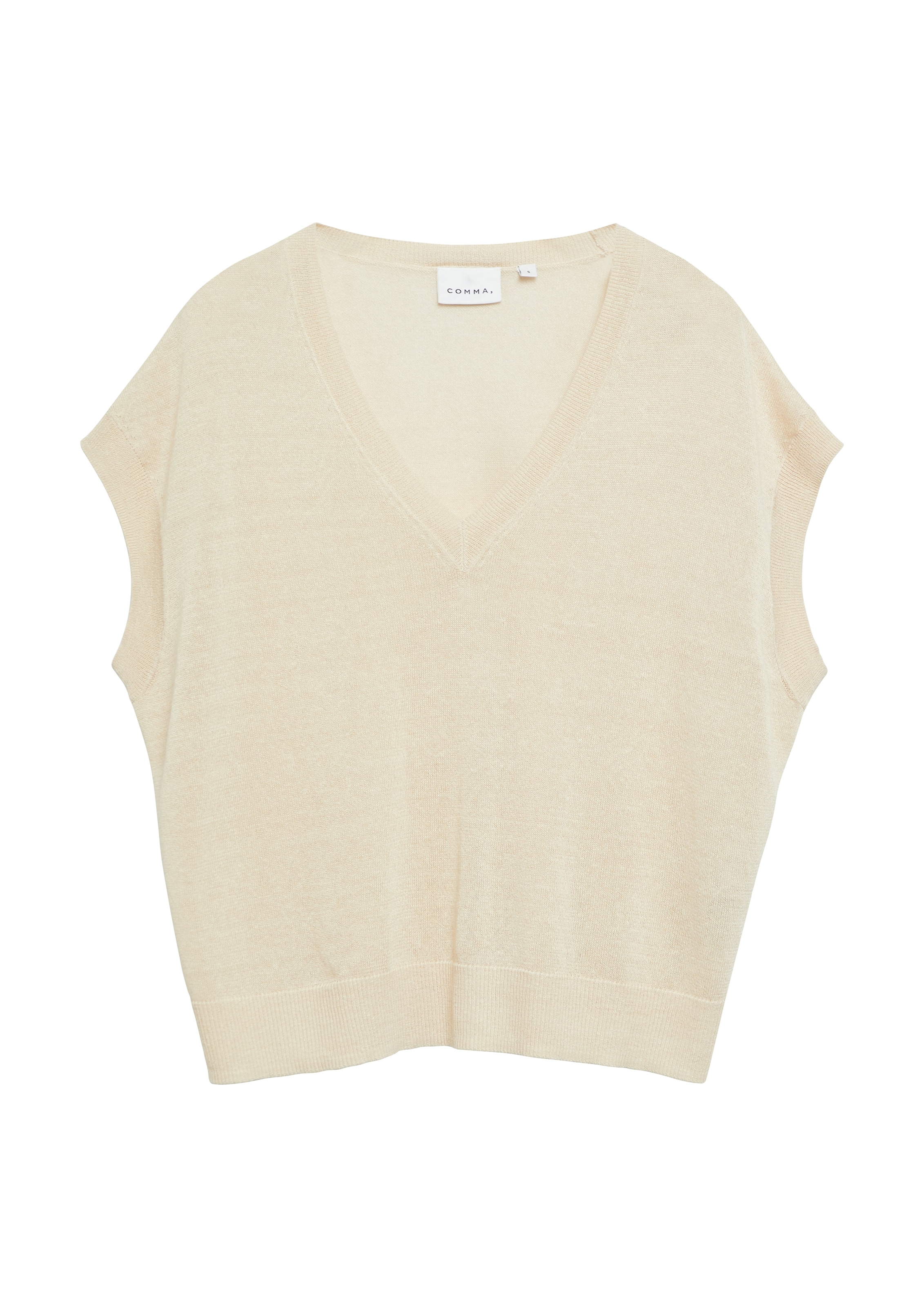 Comma Pull-over avec col en V et viscose-lin