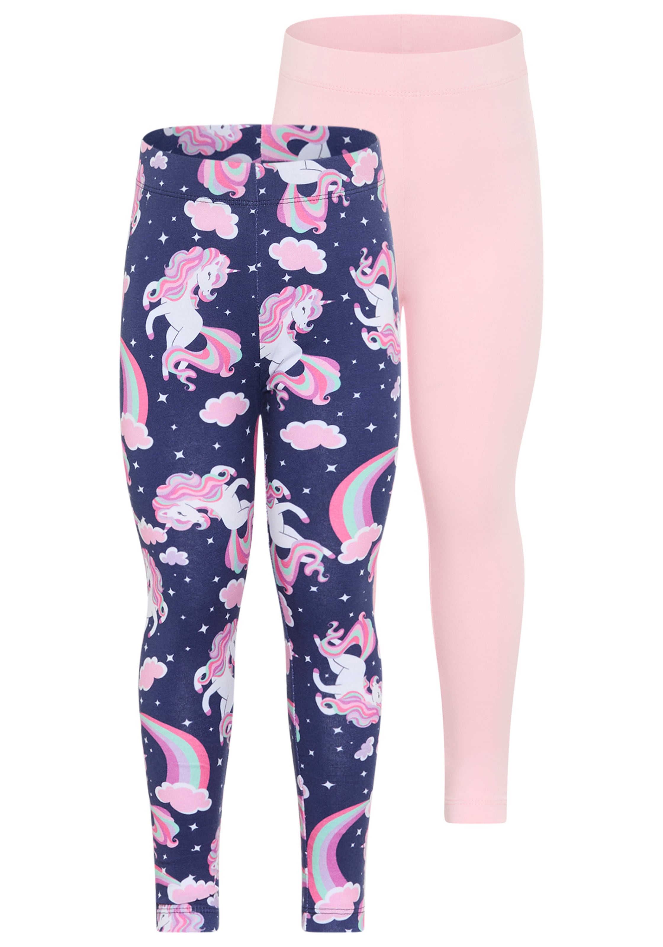 Image of KIDSWORLD Leggings "2er Pack Leggings mit Einhorn-Muster" für Mädchen, extra-enge Beinform, mit Gummizug am Bund