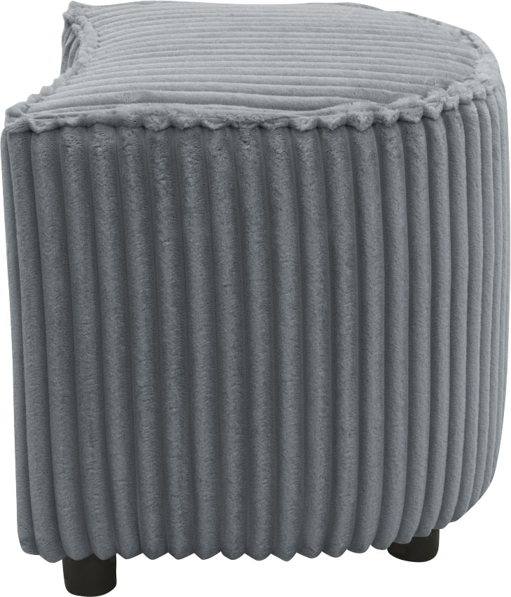 INOSIGN Polsterhocker »AMECA, Hocker, Fusshocker 52 x 47 x 46 cm (BxTxH)«, (1 St.), mit Mega-Cordstoff, sichelförmig