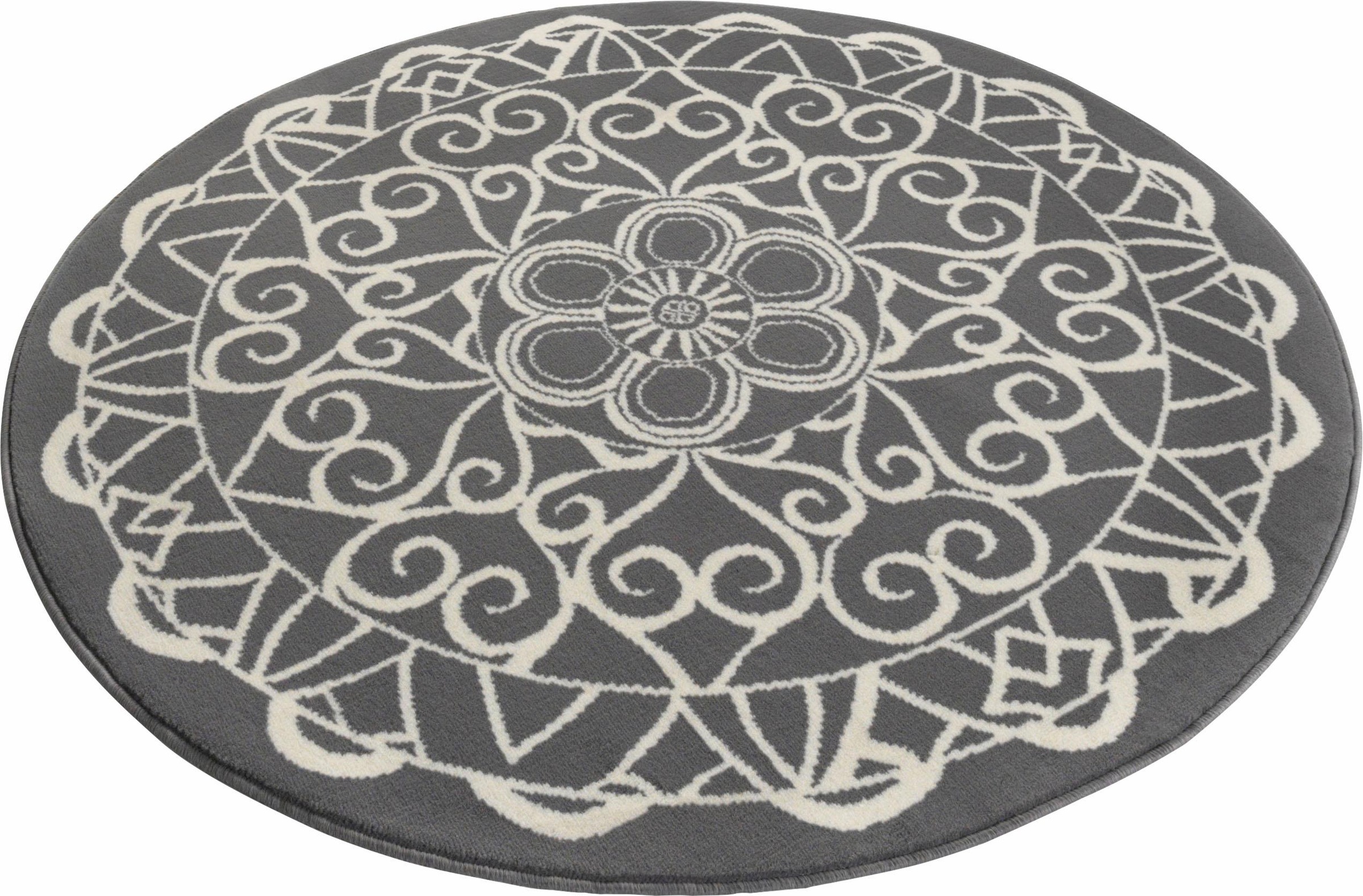 Image of Zala Living Teppich »Mandala 1«, rund, 9 mm Höhe, Kurzflor, Mandala Design, Graphisches Muster, Wohnzimmer, Schlafzimmer, Arbeitszimmer, Flur Robust, Pflegeleicht bei Ackermann Versand Schweiz
