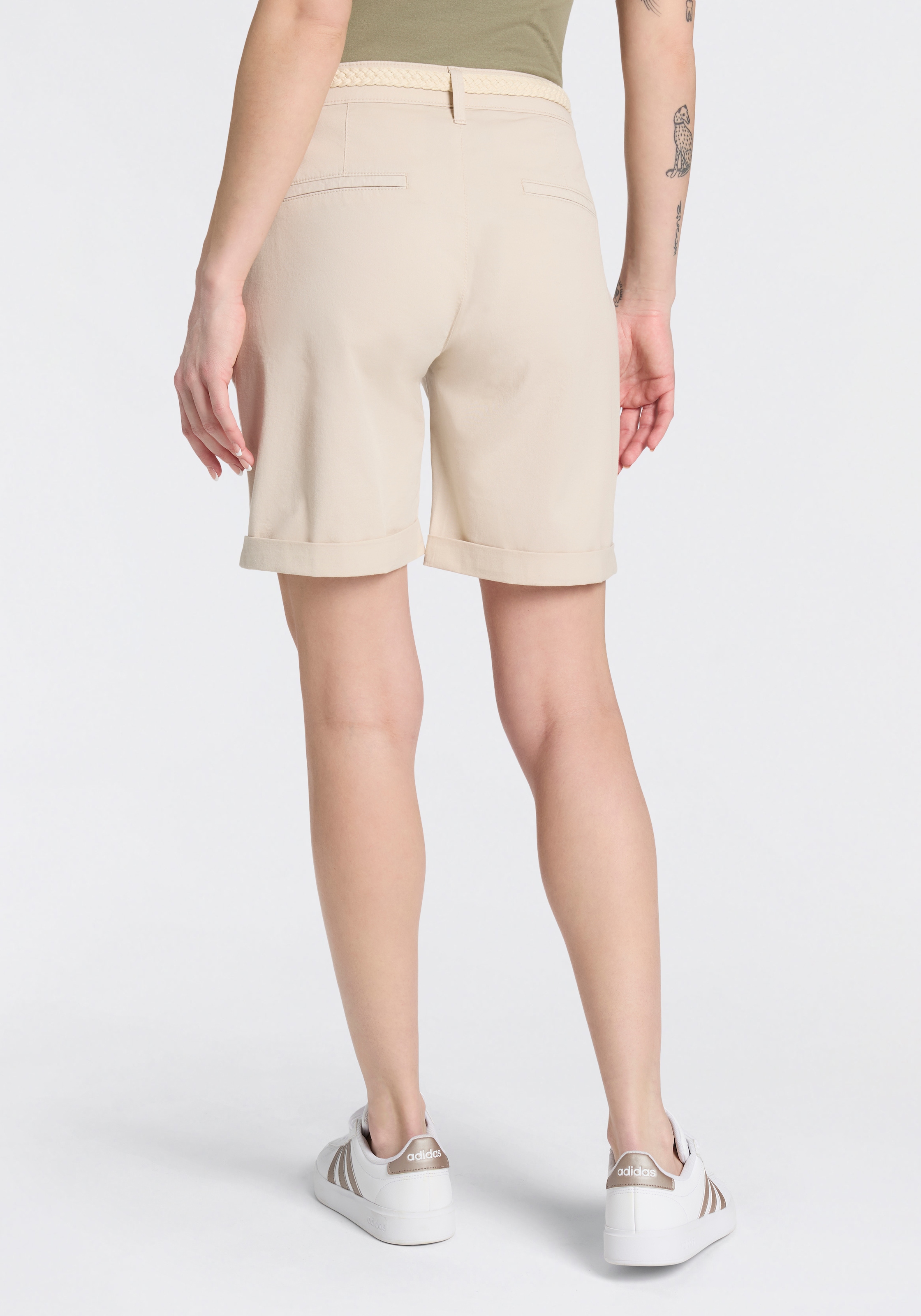 MAC Short en chino »CHINO SHORTS belt«  ceinture tressée incluse