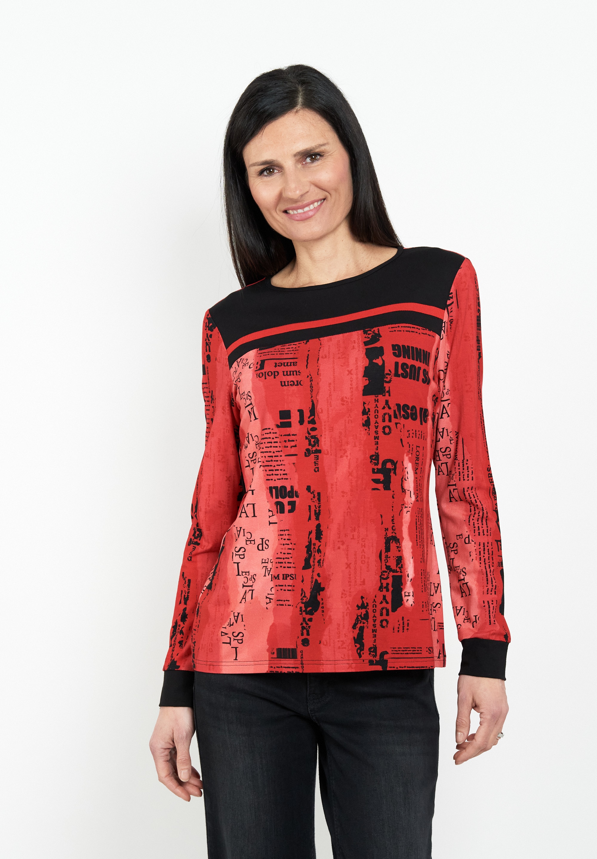 Image of Seidel Moden Langarmshirt mit grafischem Print - MADE IN GERMANY