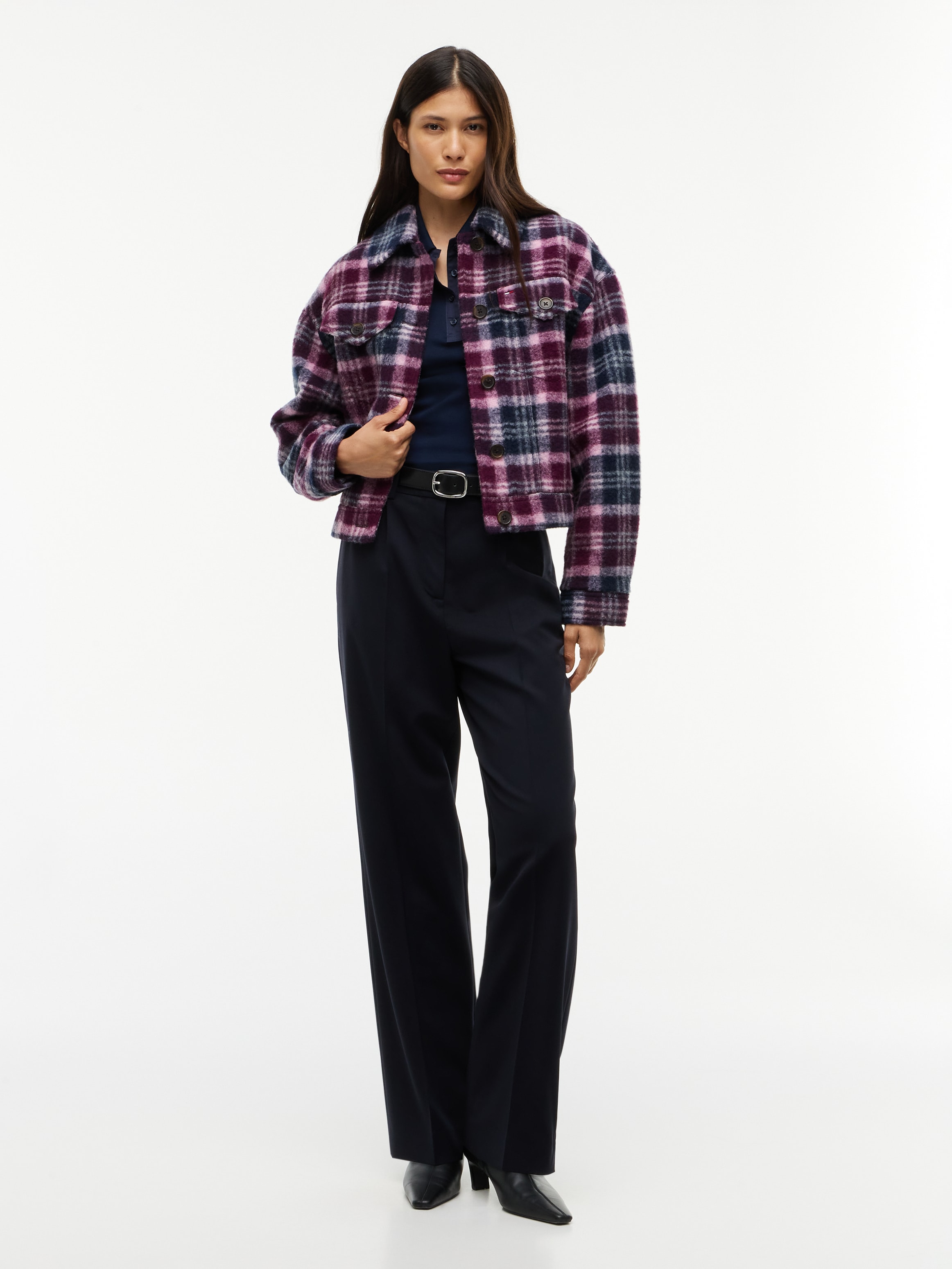 Tommy Jeans Hemdjacke »TJW WOOL TRUCKER JACKET« Materialmix, mit Wolle