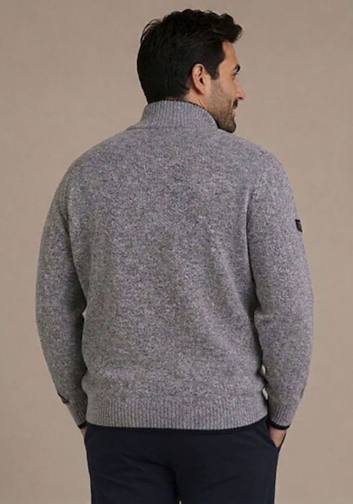 Man's World Plus Veste en tricot »auch in Grosse Grössen bis Gr. 7XL« Regular Fit, aspect chiné, col montant, avec fermeture éclair