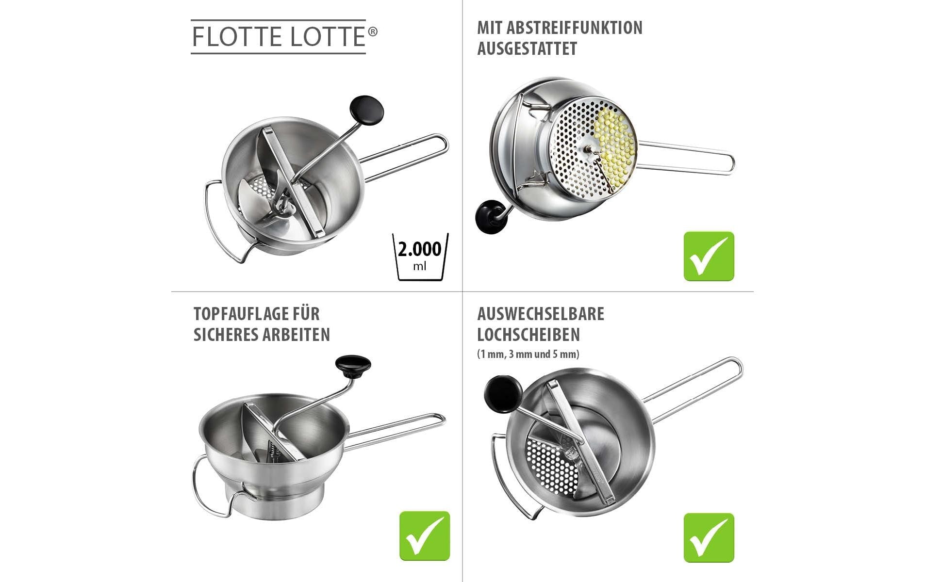 GEFU Passetout »FLOTTE LOTTE®« auswechselbare Lochscheiben (1 mm, 3 mm und 5 mm)