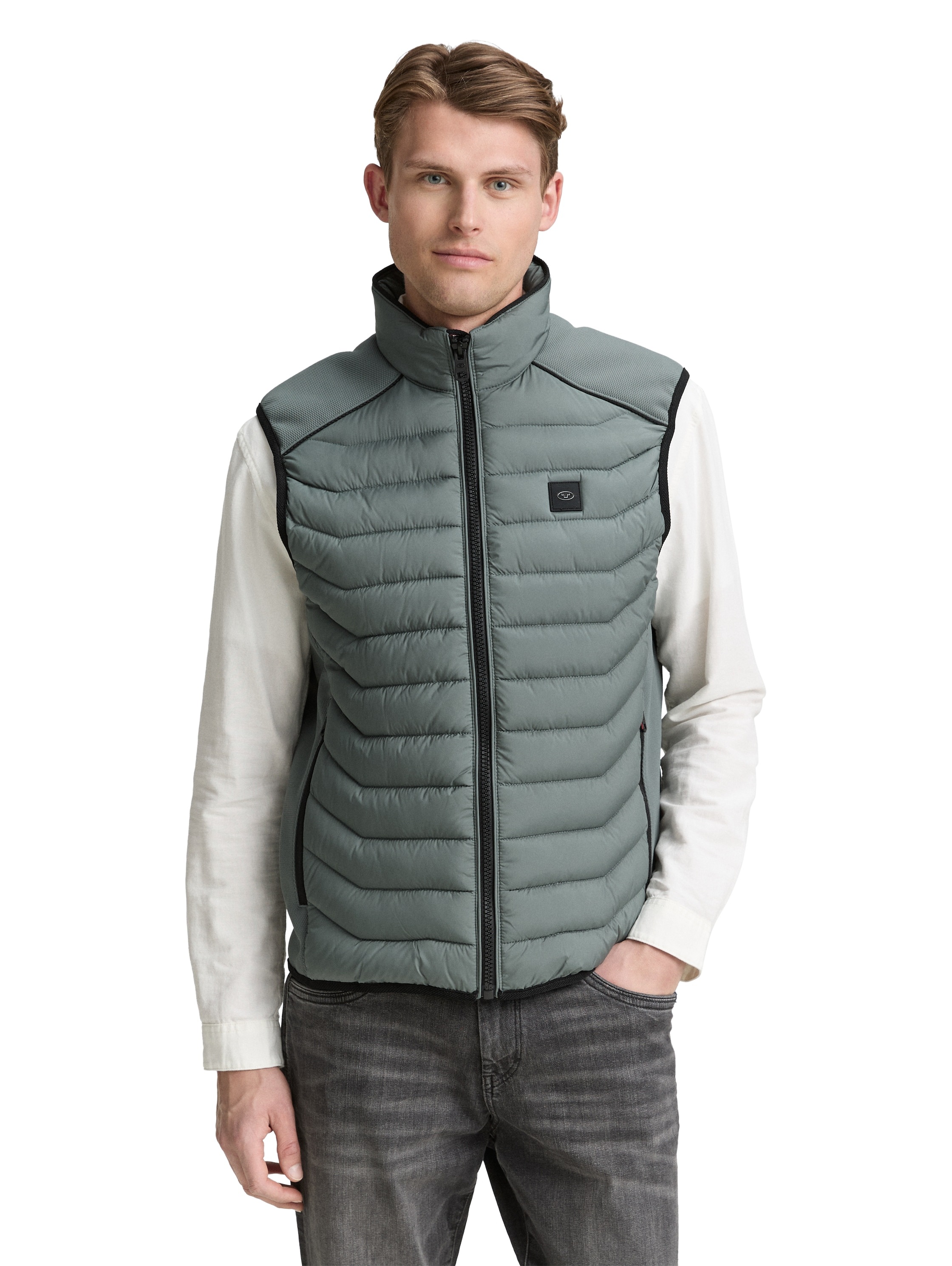 Image of TOM TAILOR Steppweste mit Logo Stickerei