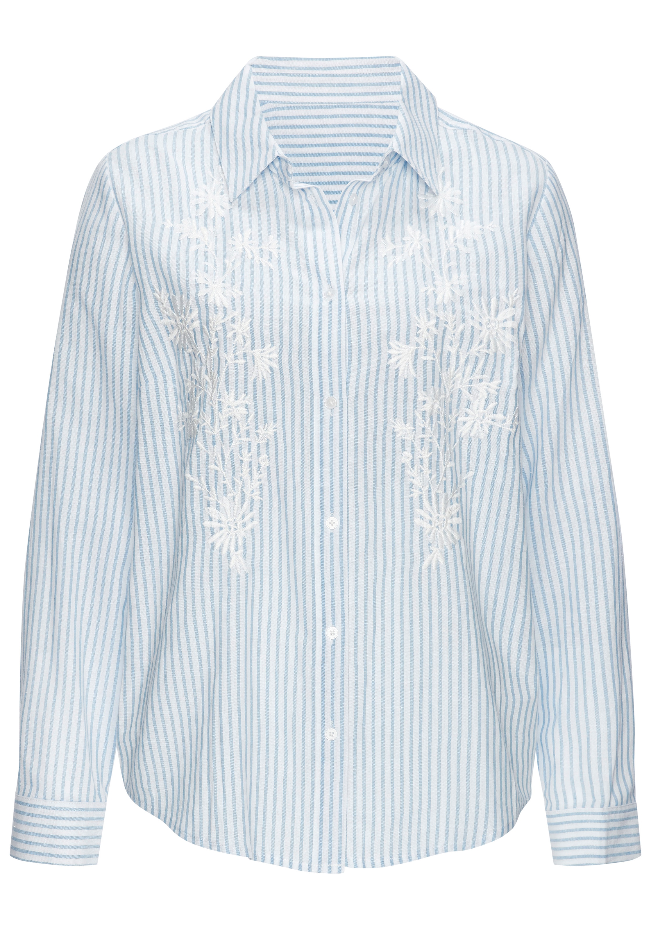 LASCANA Langarmbluse mit floraler Stickerei