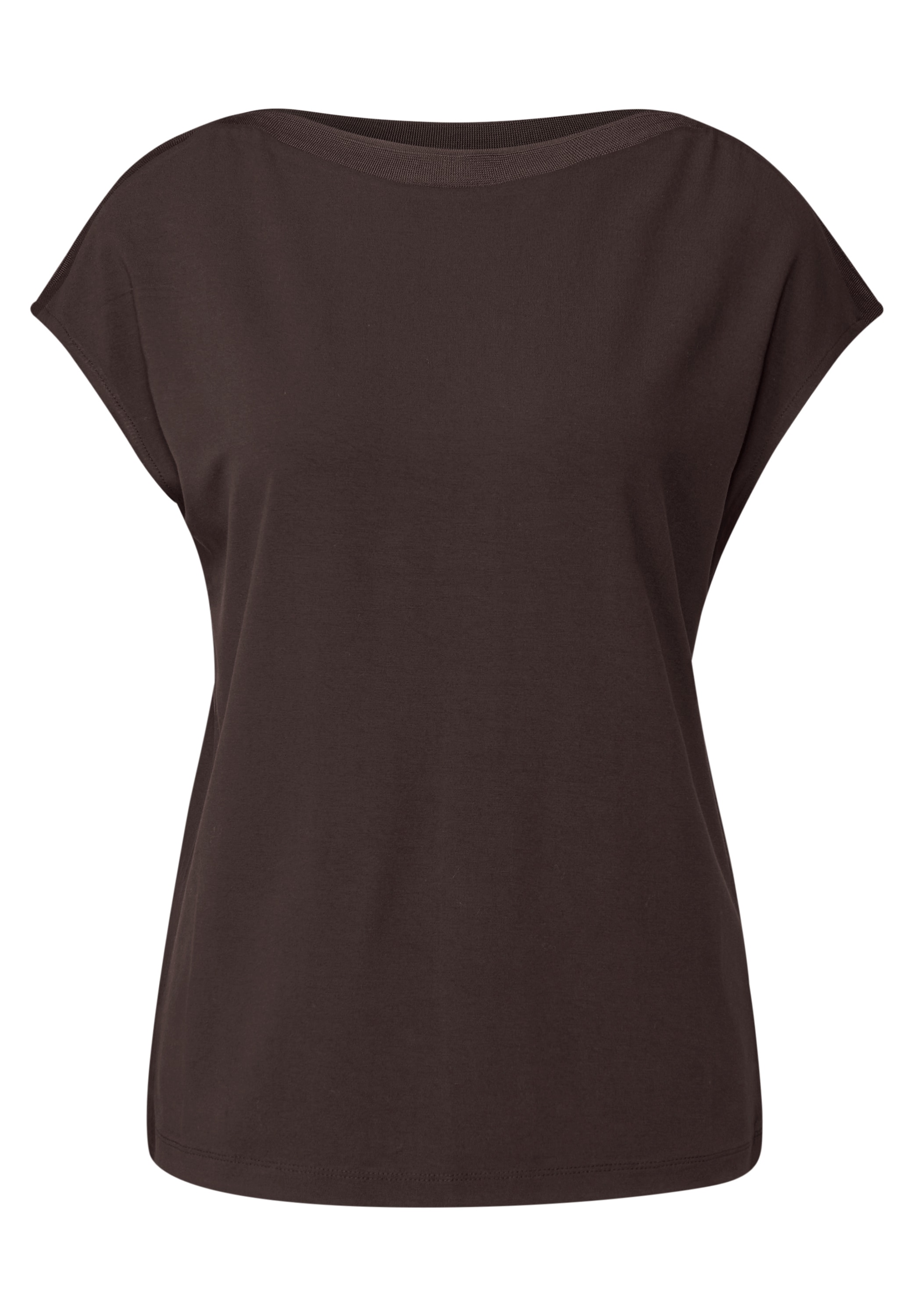 STREET ONE T-Shirt, U-Boot Shirt mit Rippdetail