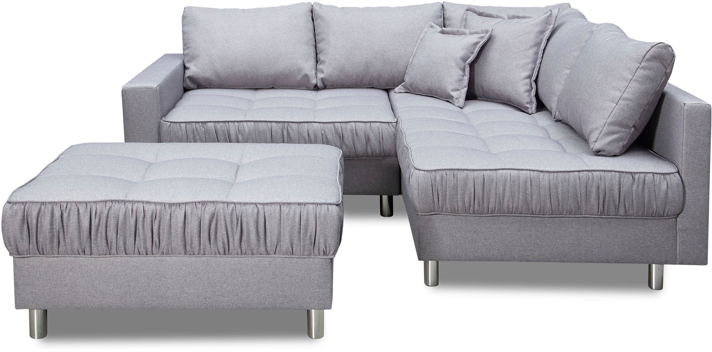 COLLECTION AB Ecksofa »Cannes L-Form«, mit Hocker, inkl. Schlaffunktion