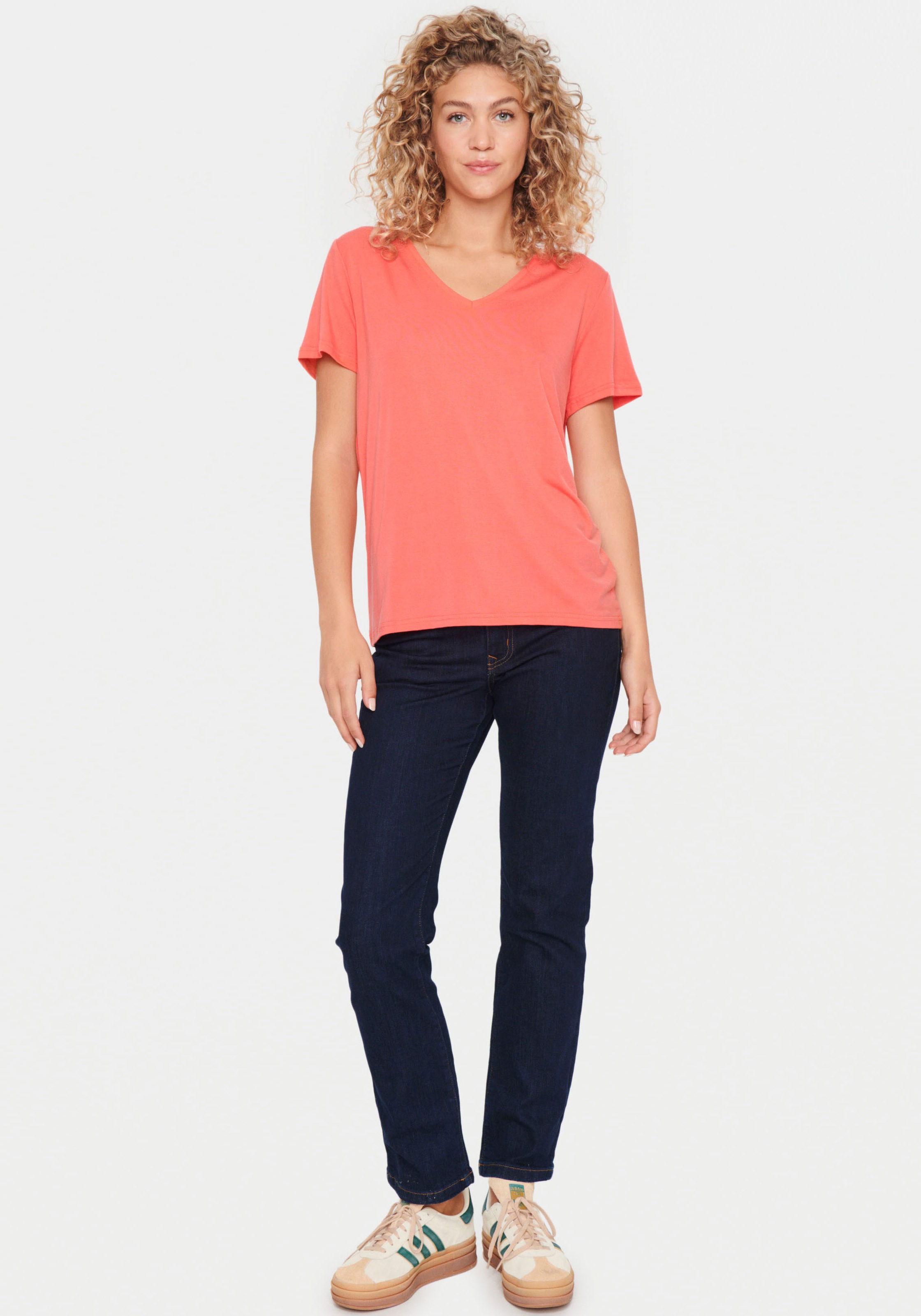 Saint Tropez Kurzarmshirt »AdeliaSZ V-N T-Shirt«