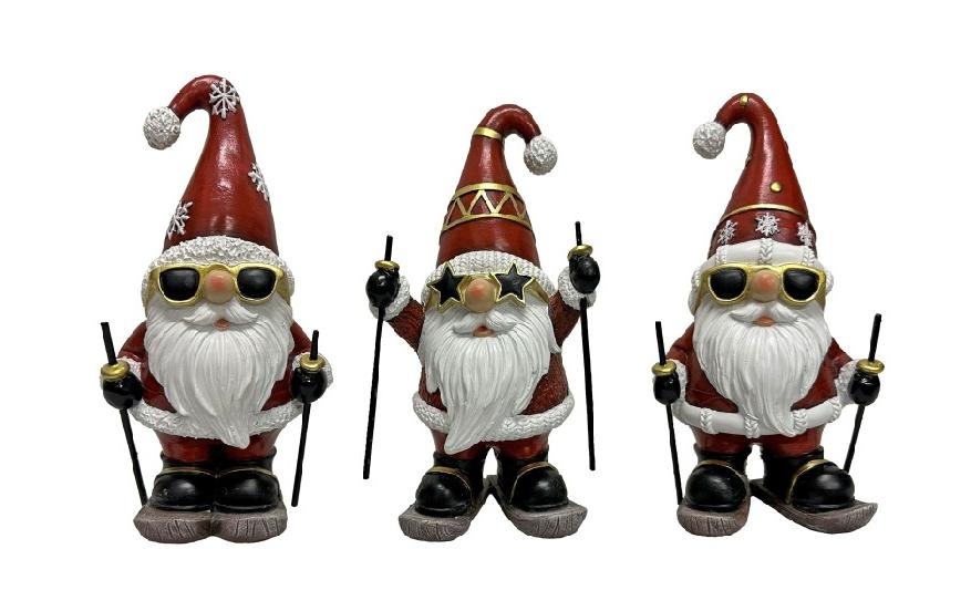 Image of Weihnachtsfigur "Dameco Santa auf Ski 3-er Set"