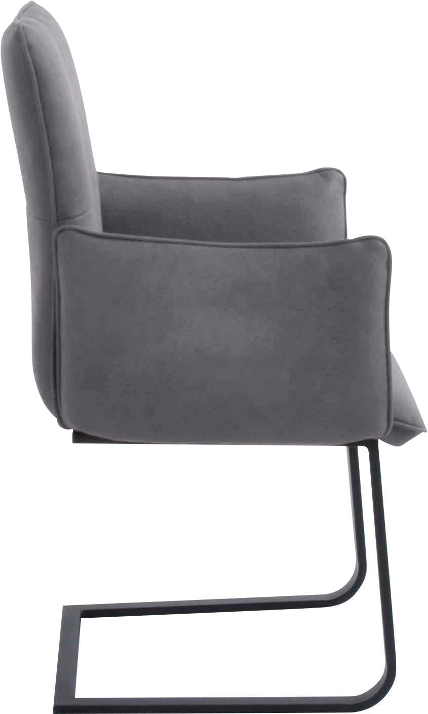 K+W Komfort & Wohnen Chaise cantilever () Chaise cantilever, structure métal noir, matelassage siège et dossier