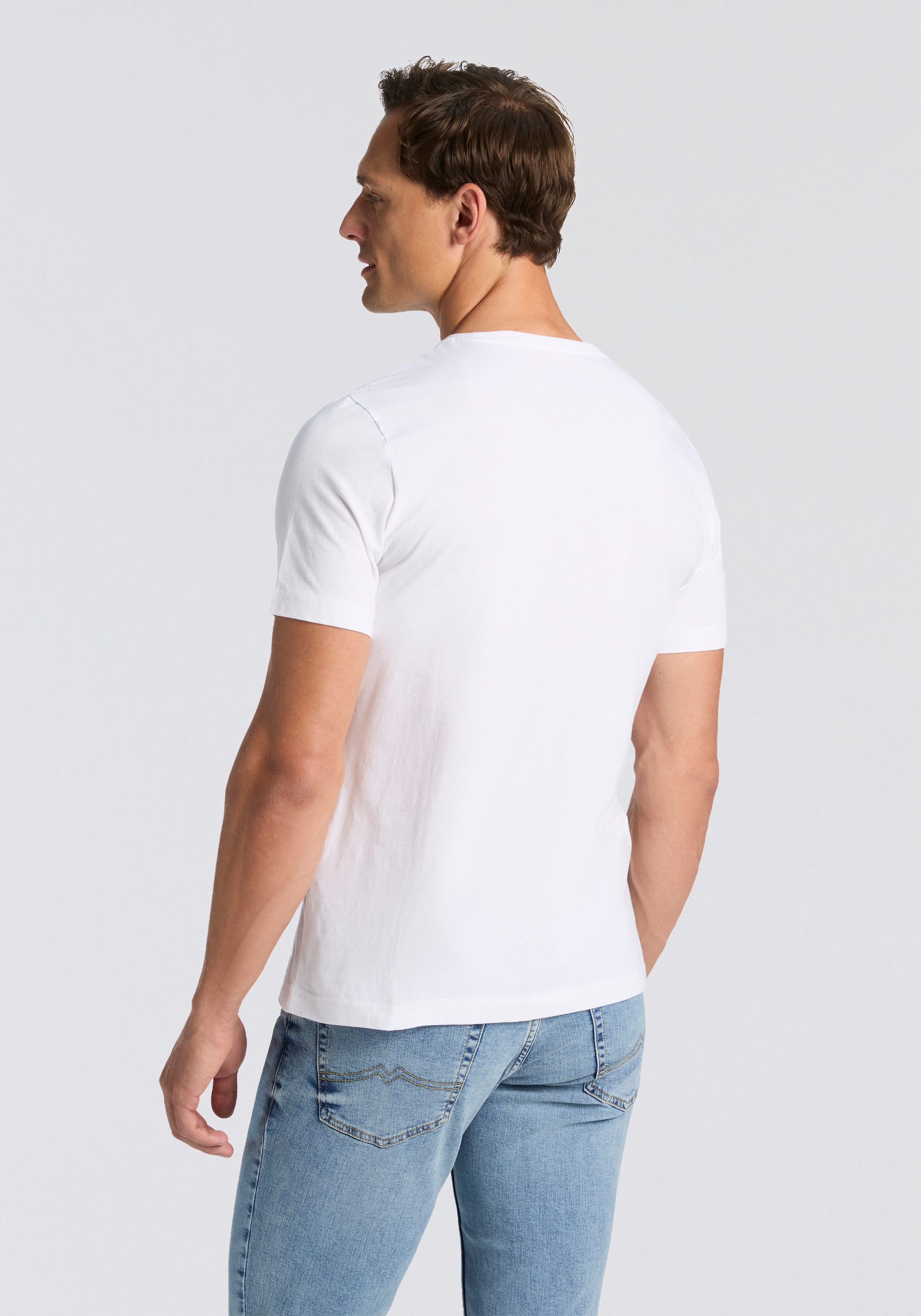 MUSTANG T-Shirt »Style Alex 3-Pack«, (Packung, 3 tlg., 3er), mit plakativem Druck