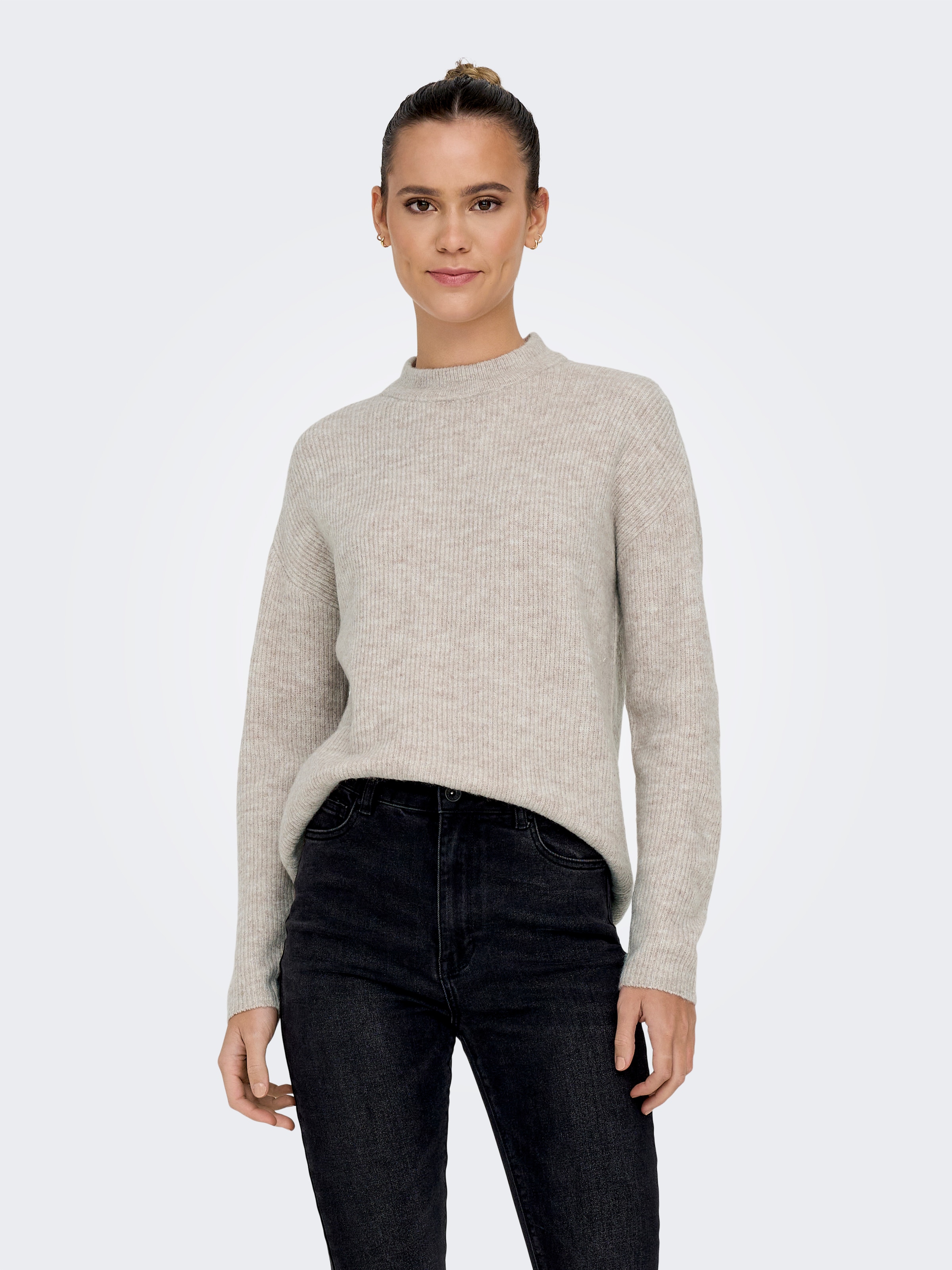 Image of ONLY Strickpullover "ONLCAMILLA O-NECK L/S PULLOVER KNT" Materialmix, regular fit