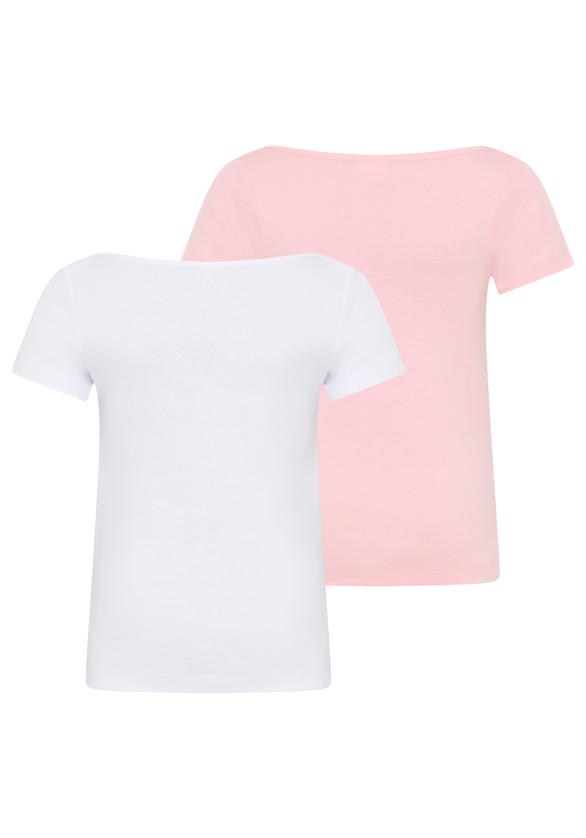 KangaROOS T-shirt »2er Pack T-Shirts mit modischen Ausschnitt« Packung, 2, 2 pièces Basic Schnitt, Kurzarm, U-Boot-Ausschnitt, aus Baumwolle