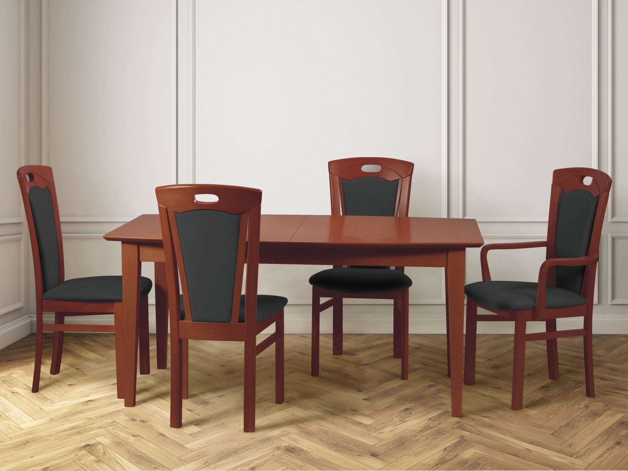 Home affaire Esszimmerstuhl »FERDI, Armlehnstuhl, Made in Italy, Massivholz« () 1 Stk.Bezug Feinstruktur (wasser-und fleckabweisend) oder Struktur