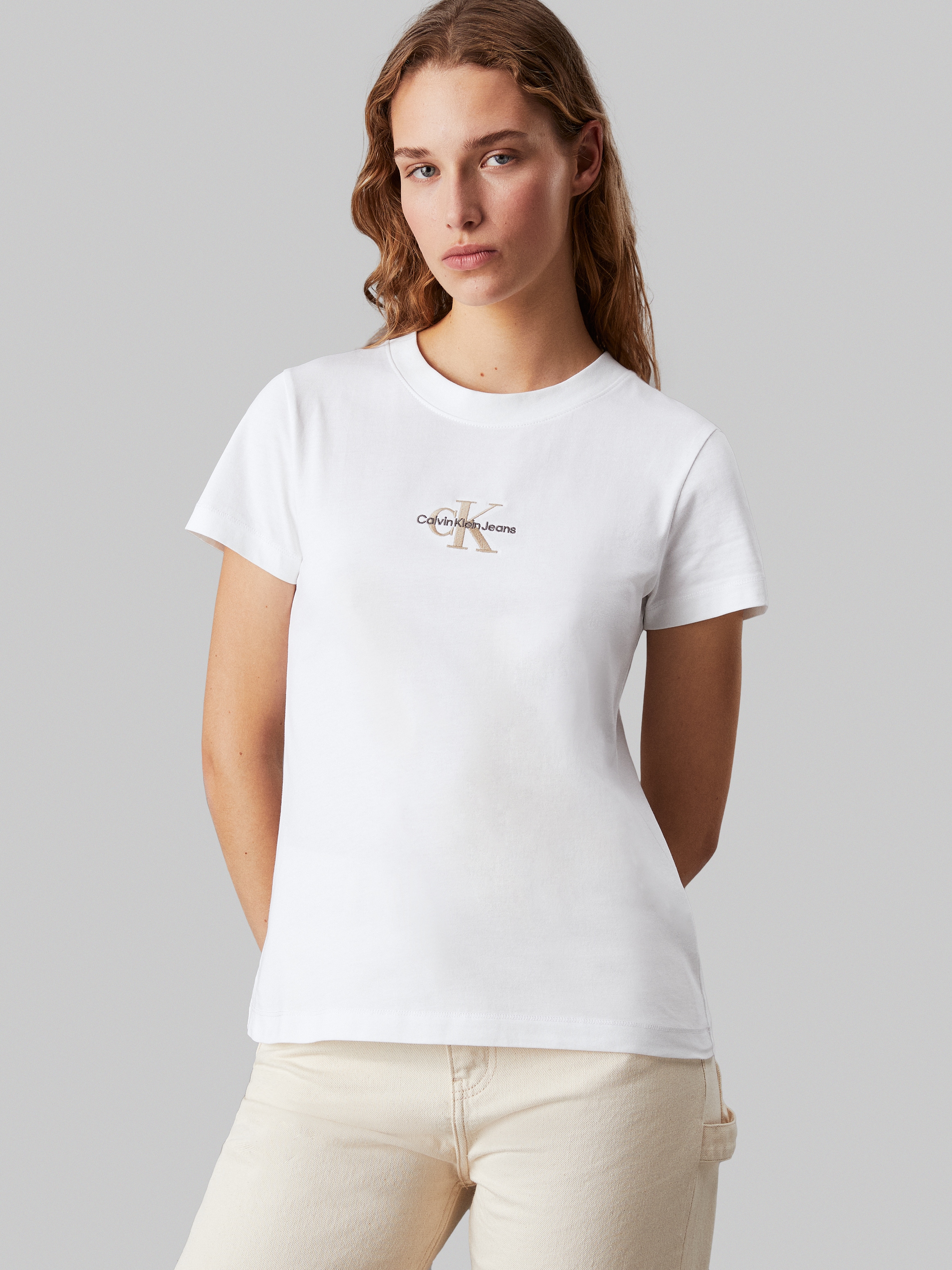 T-Shirt »MONOLOGO SLIM TEE«, mit Logoprägung