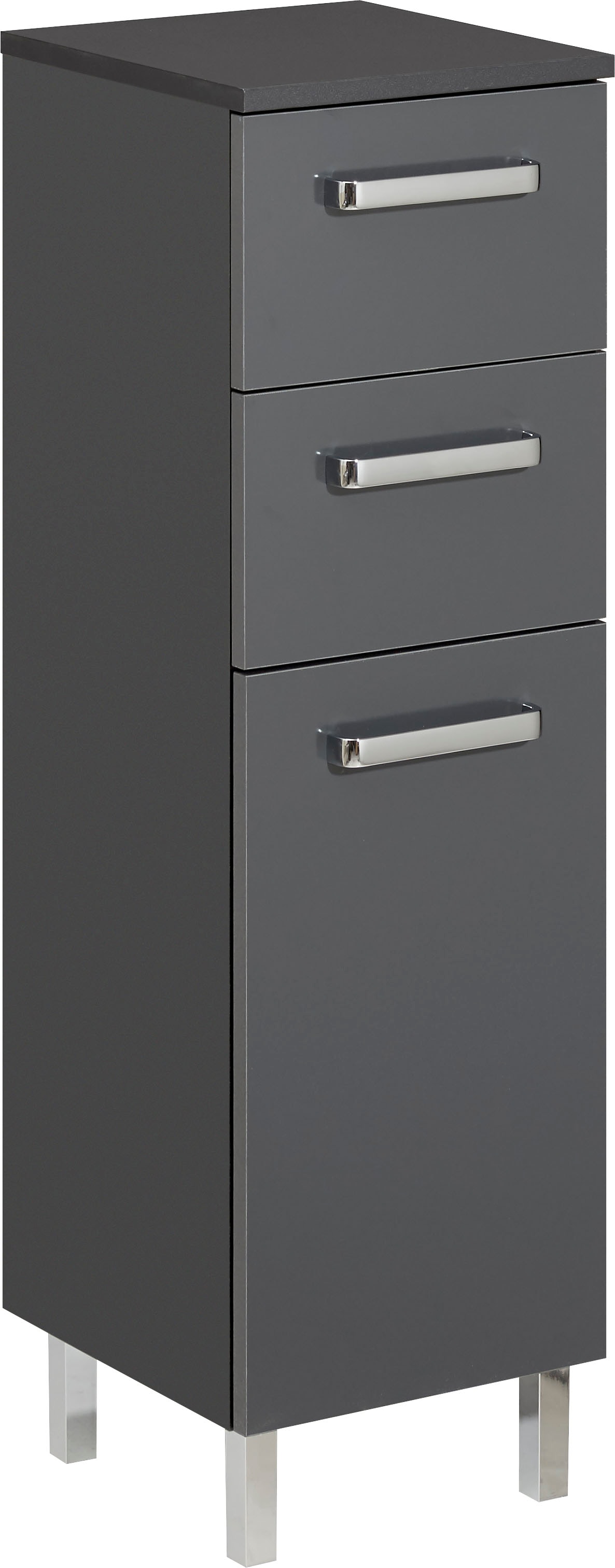 Image of Saphir Unterschrank "Quickset Badschrank mit 1 Tür, 2 Schubladen, 30 cm breit" Badezimmer-Unterschrank inkl. Türdämpfer, Griffe in Chrom Glanz