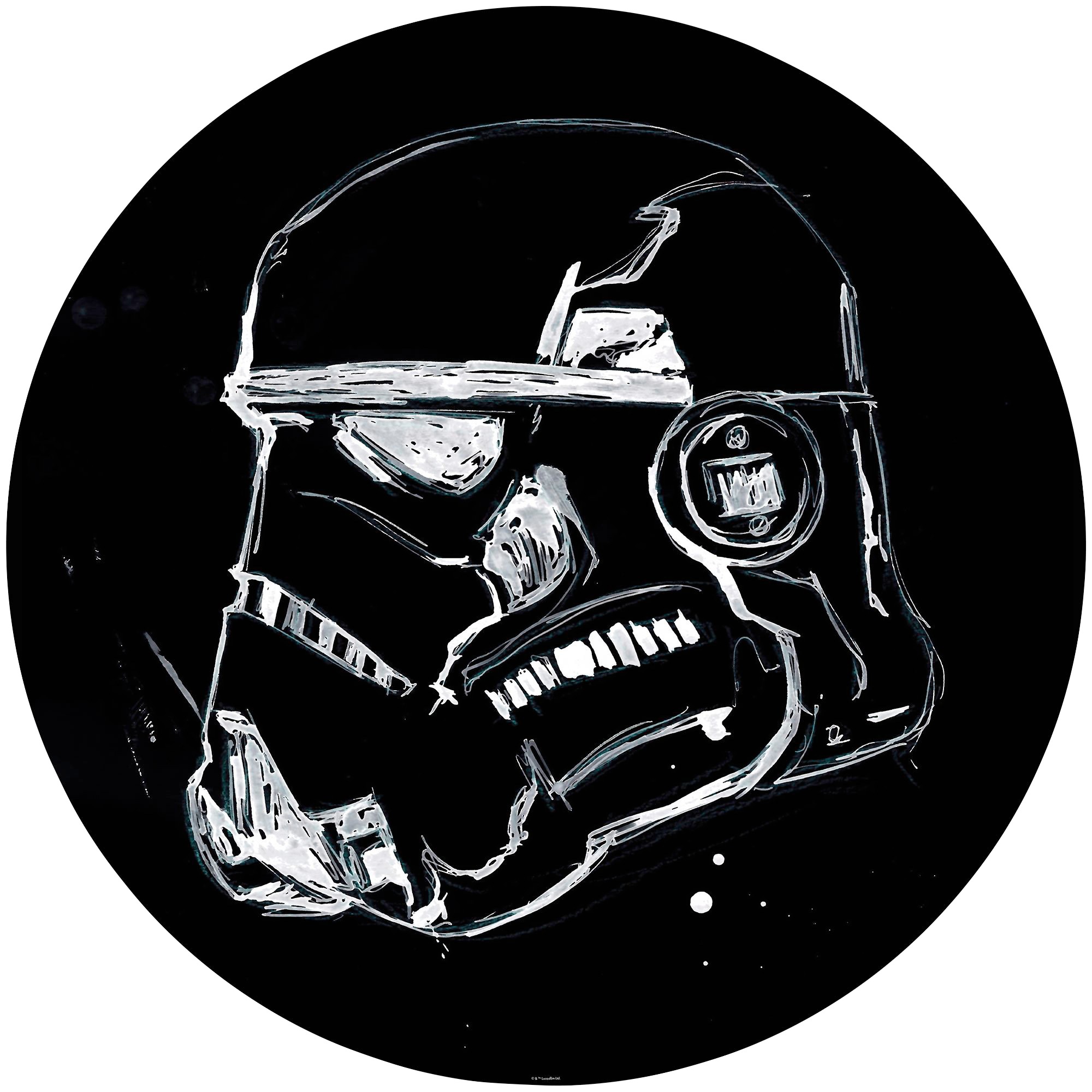 Image of Komar Fototapete "Vlies selbstklebend - Star Wars Ink Stormtrooper - Grösse 125 x 125 cm" bedruckt glatt Kinderzimmer