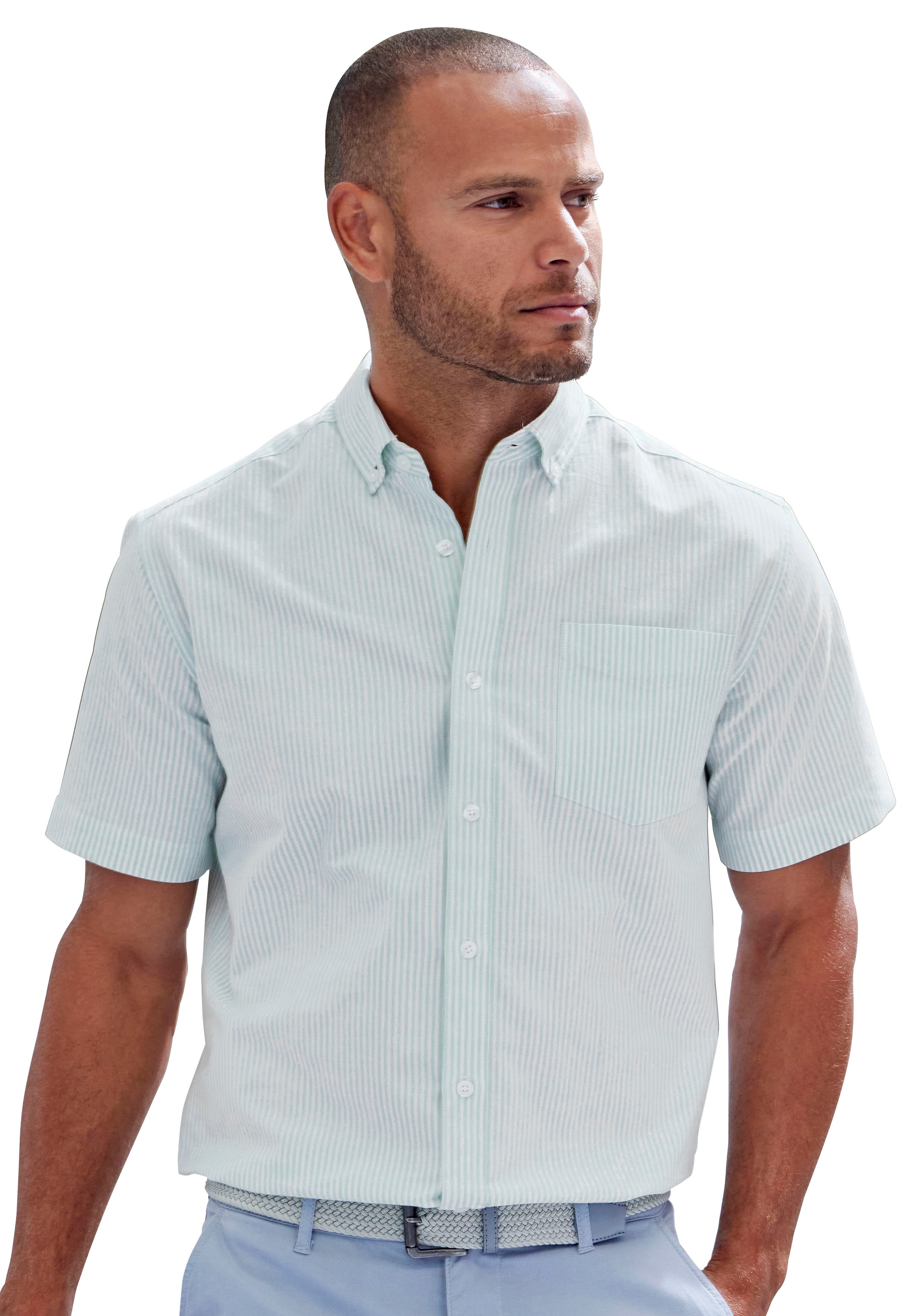 H.I.S Chemise à manches courtes »Regular fit« Oxfordhemd kurzarm mit Button-down-Kragen aus reiner Baumwolle