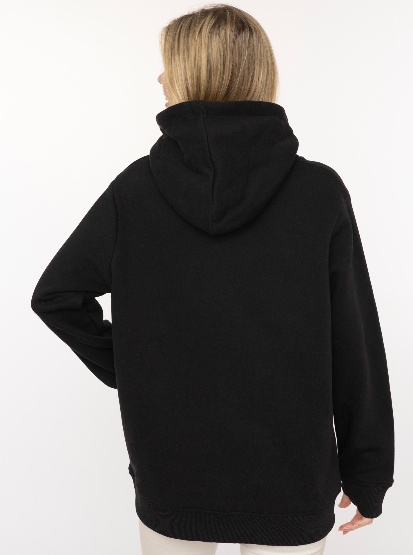 Zwillingsherz Hoodie »"Wild Brave Free"«, gestickter Schriftzug, mit Pailletten, Leomuster, Fronttasche, Kapuze
