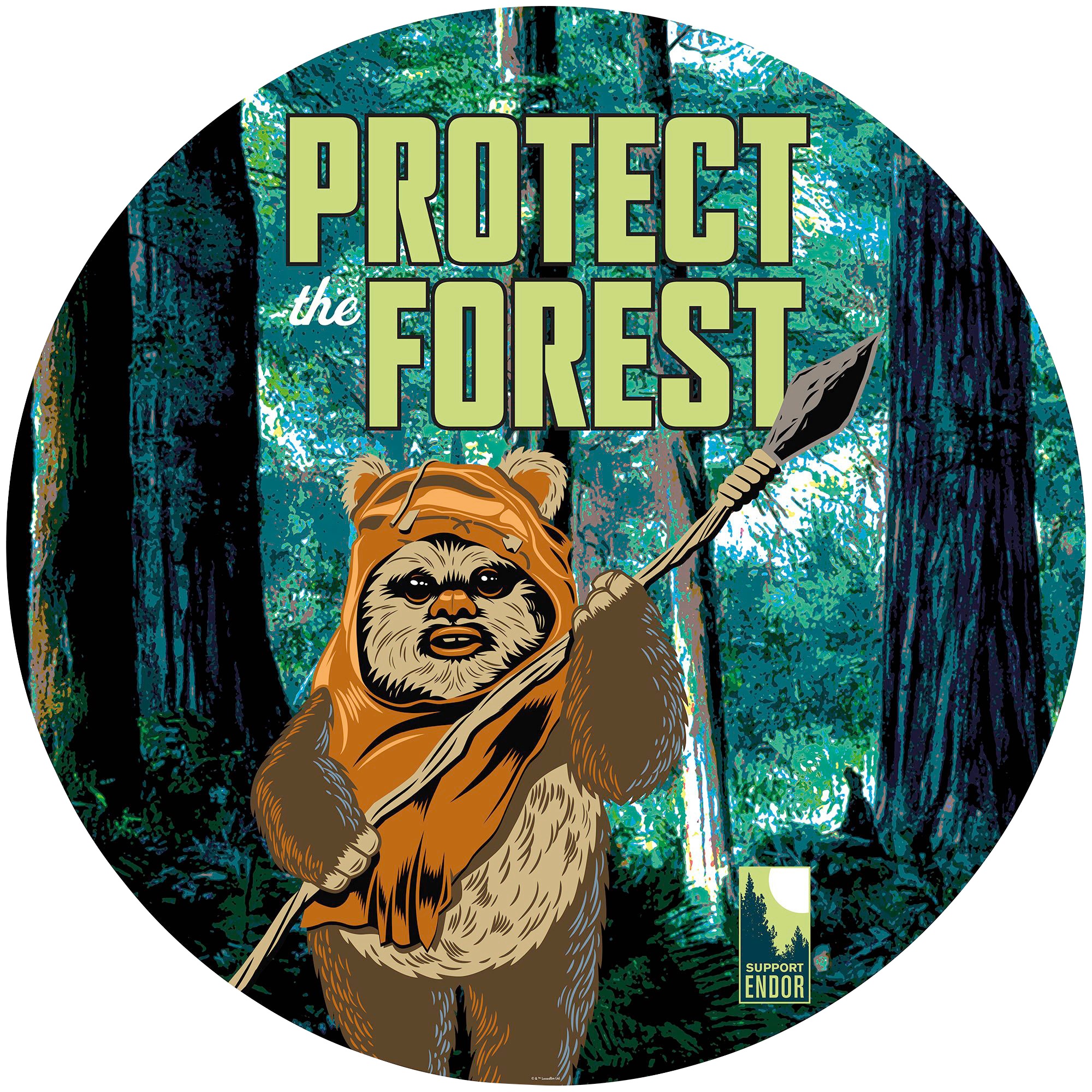 Image of Komar Fototapete »Star Wars Protect the Forest«, bedruckt-Comic-Retro-mehrfarbig, BxH: 128x128 cm, selbstklebend bei Ackermann Versand Schweiz