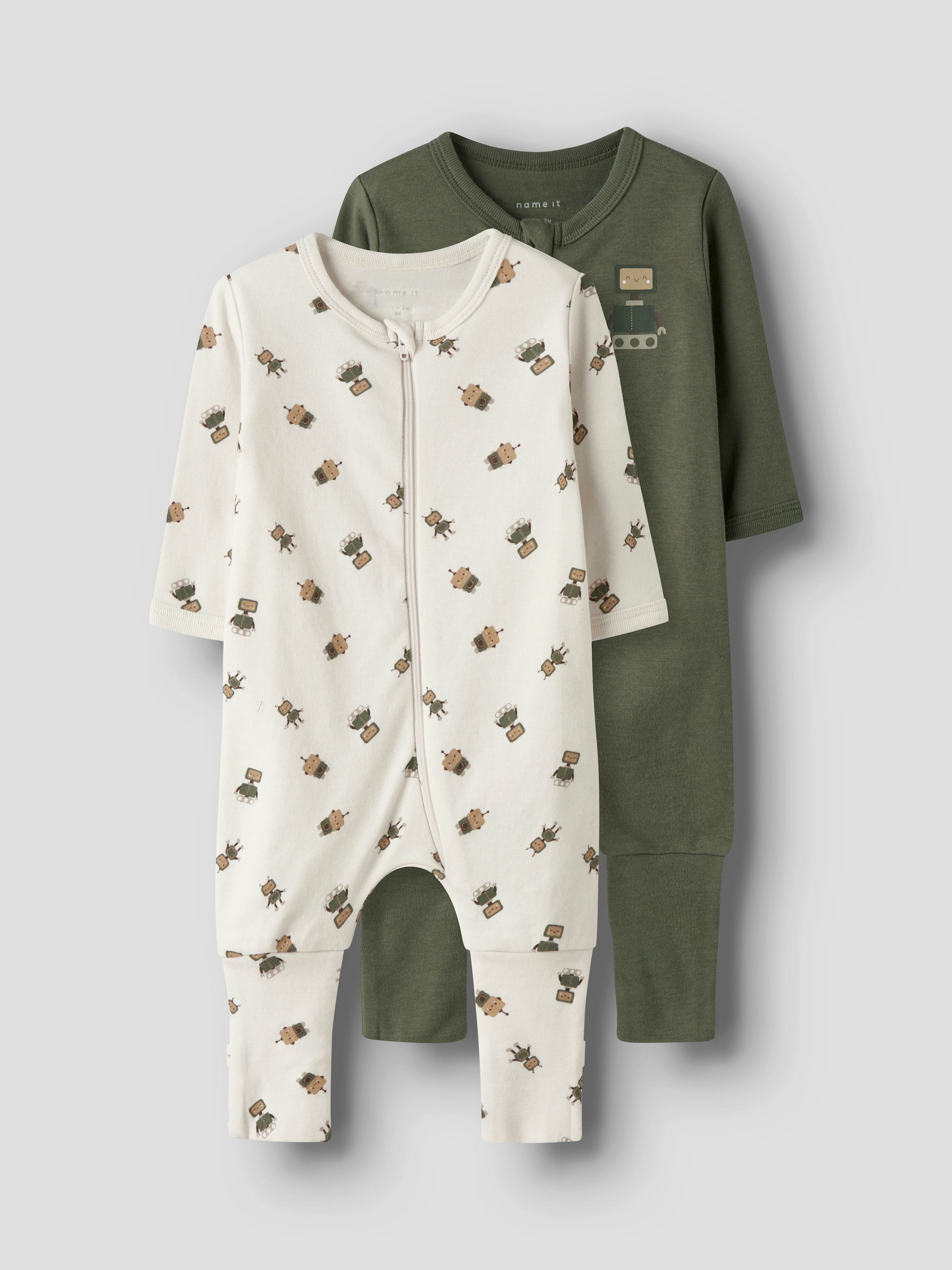 Image of Name It Pyjama "NBMNIGHTSUIT 2P ZIP FF ROBOT NOOS" Packung, 2 tlg.