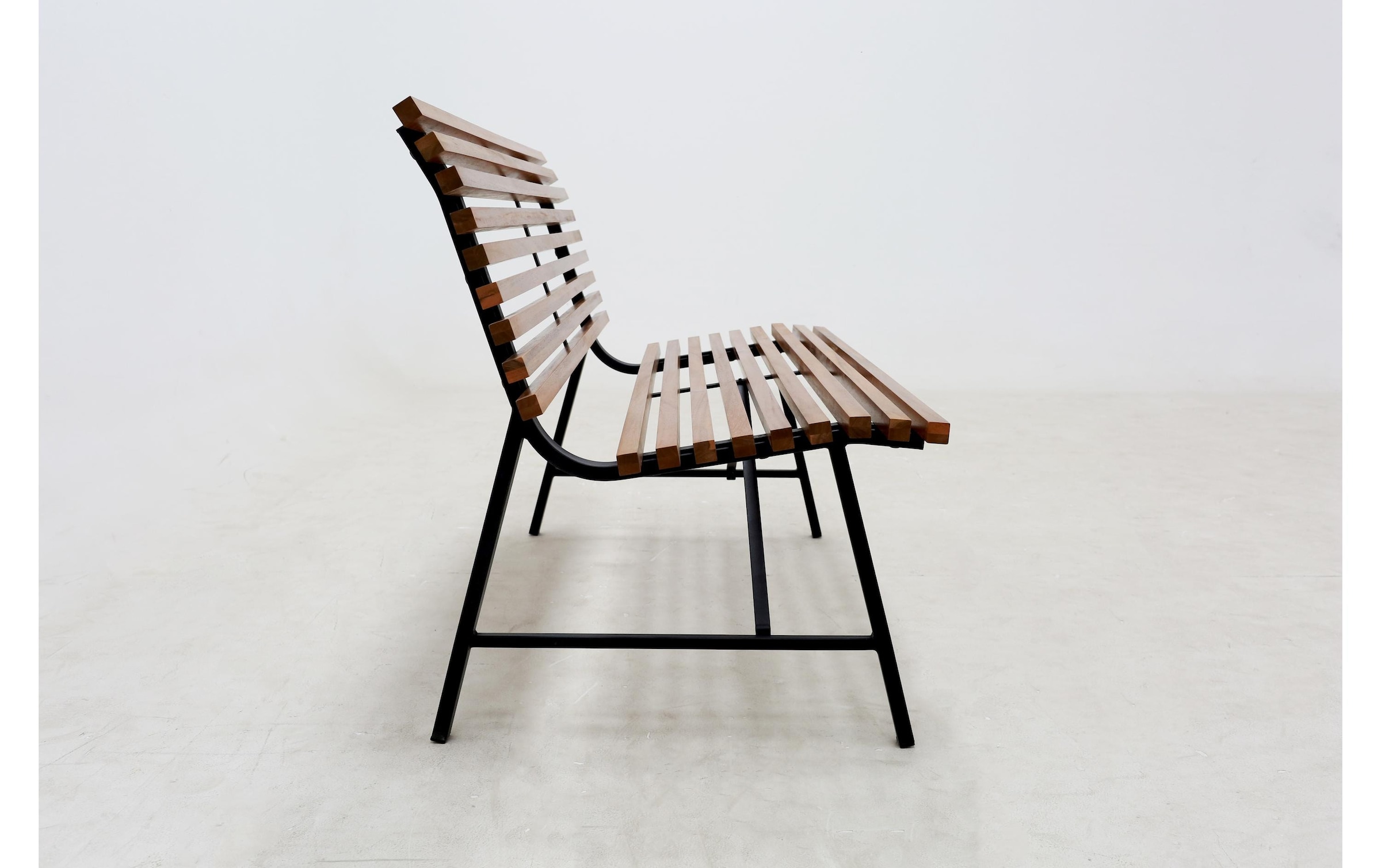 Schou Banc de jardin »Stefania 124 x 60 x 79 cm« Elegante Gartenbank aus robustem Metall & Teakholz