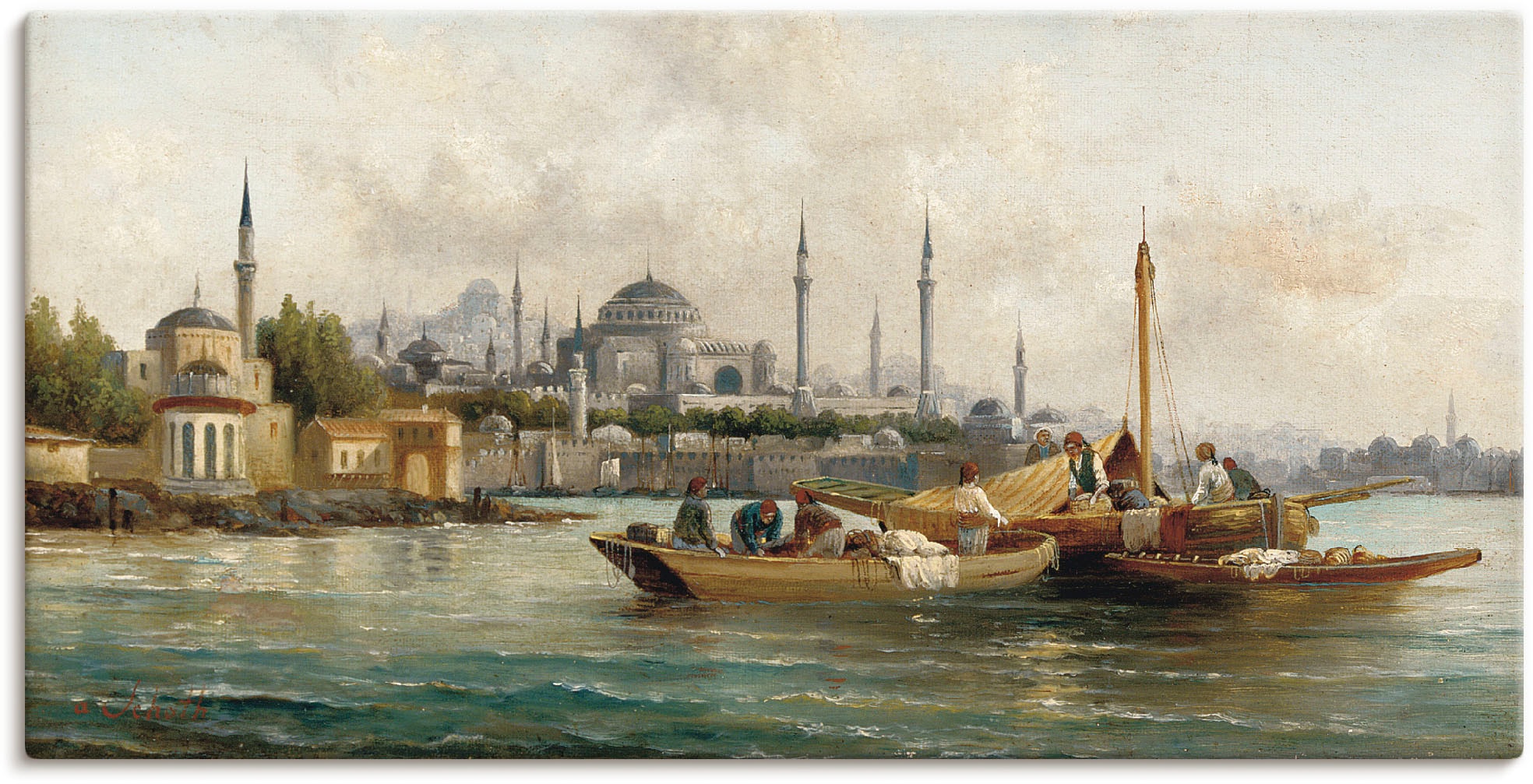 Artland Wandbild »Handelsschiffe vor Hagia Sophia«, Boote & Schiffe, (1 St.), als Leinwandbild, Poster, Wandaufkleber in verschied. Grössen