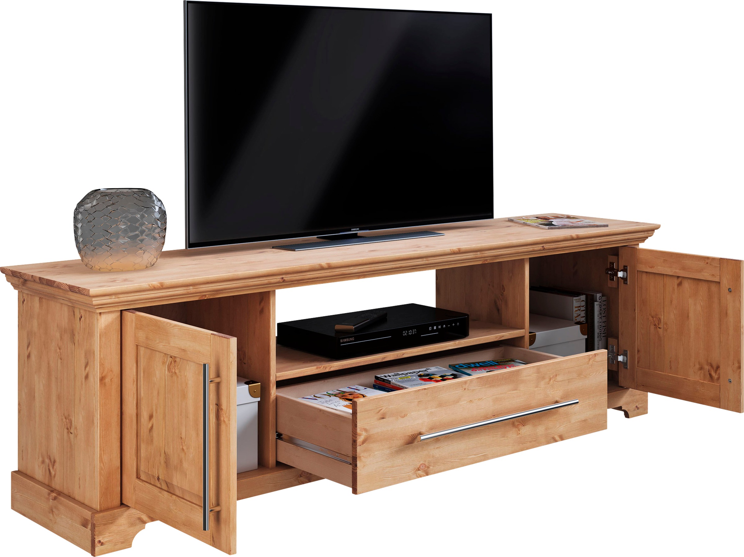 Home affaire Tableau TV »Meliss« Lowboard, 2-türig, Breite 171 cm, Kiefer massiv, FSC®