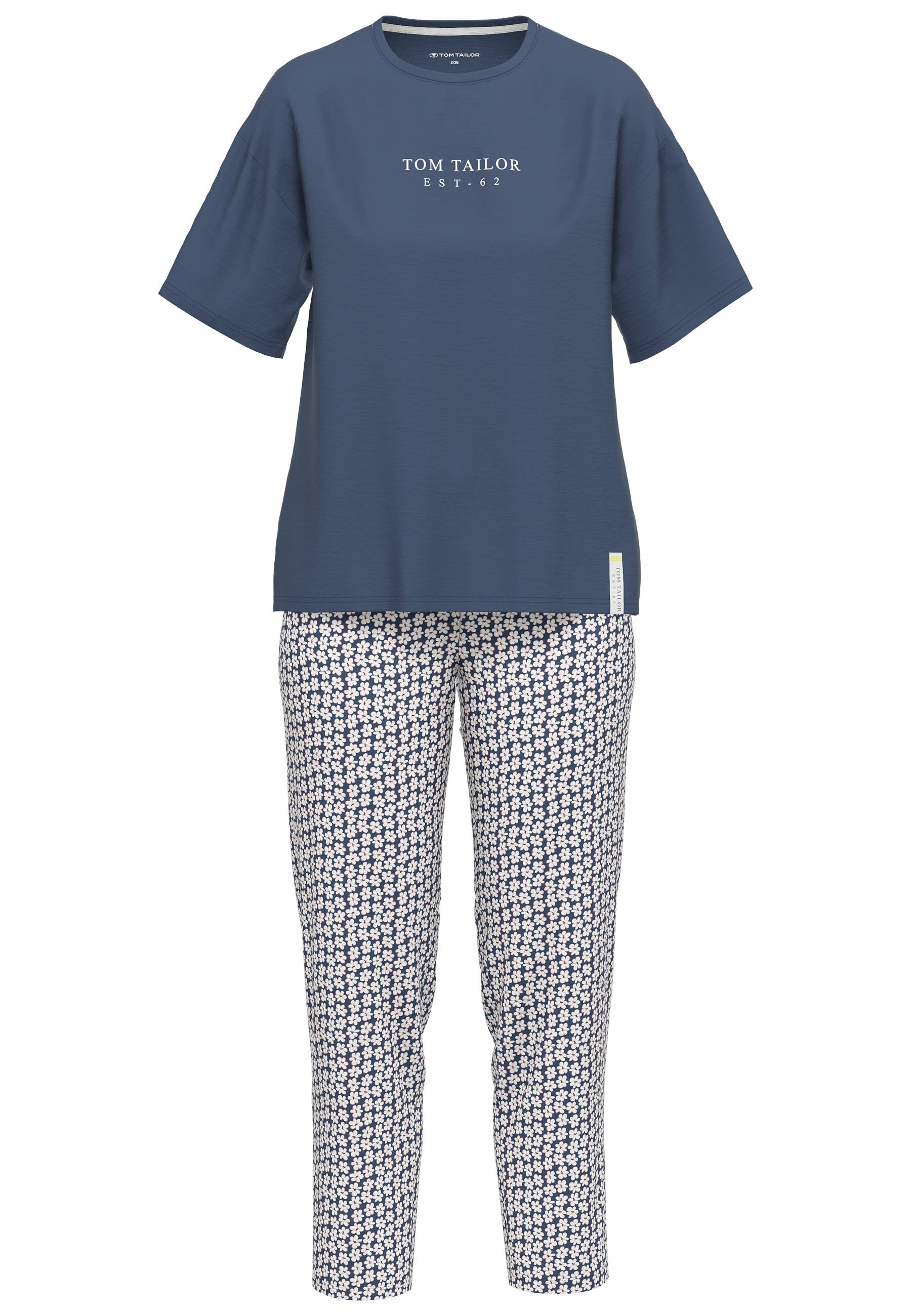 TOM TAILOR Capri-Pyjama »Westport«, (2 tlg.), Hose mit Blümchenprint