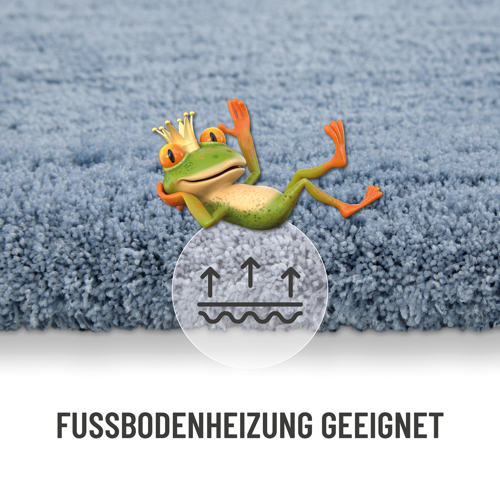 Homie Living Badematte »Porto Azzurro« Höhe 30 mm rutschhemmend beschichtet fussbodenheizungsgeeignet | schnell trocknend Badteppich, uni, rechteckig & rund, waschbar, Badezimmerteppich