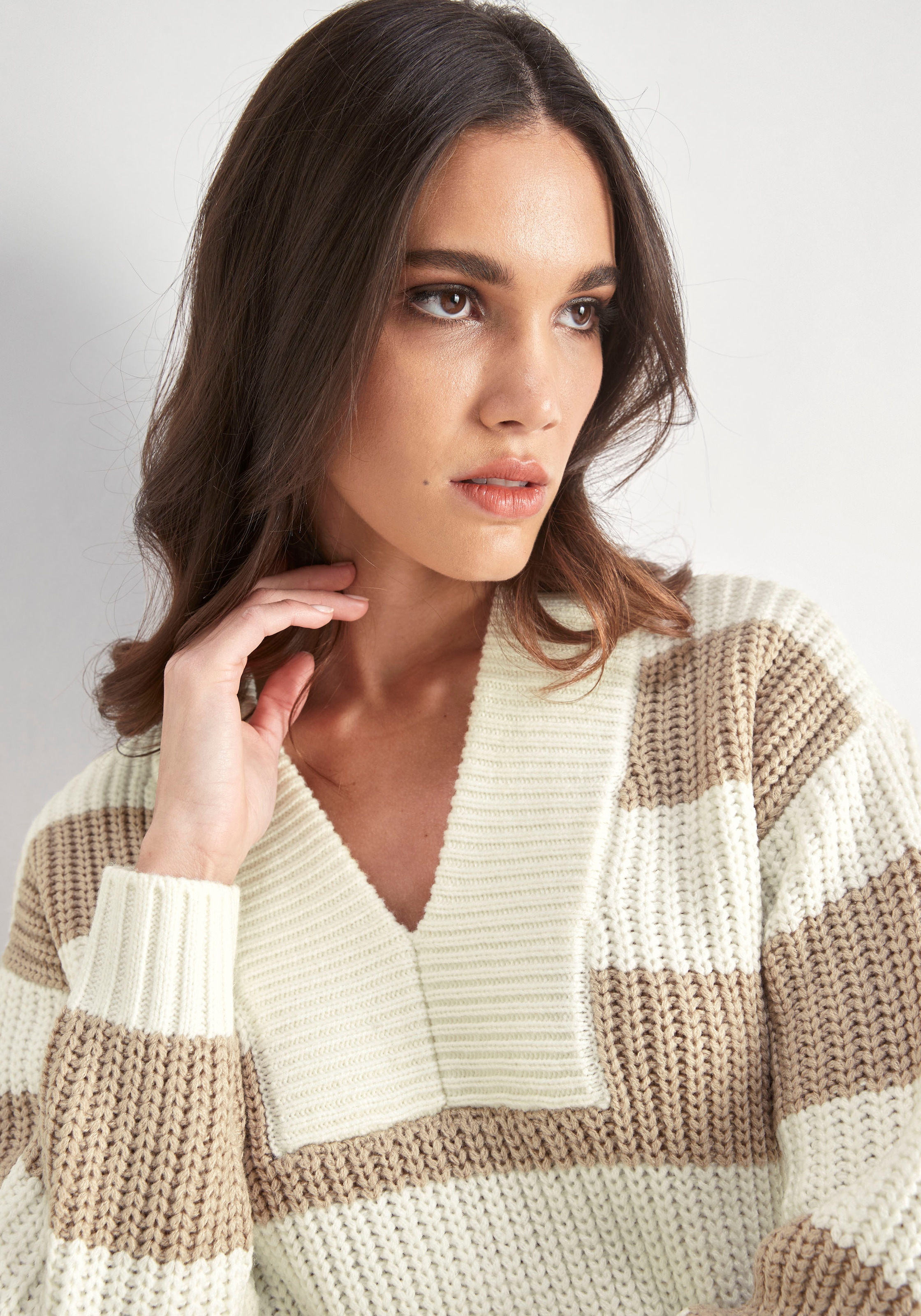 HECHTER PARIS Strickpullover, mit V-Ausschnitt