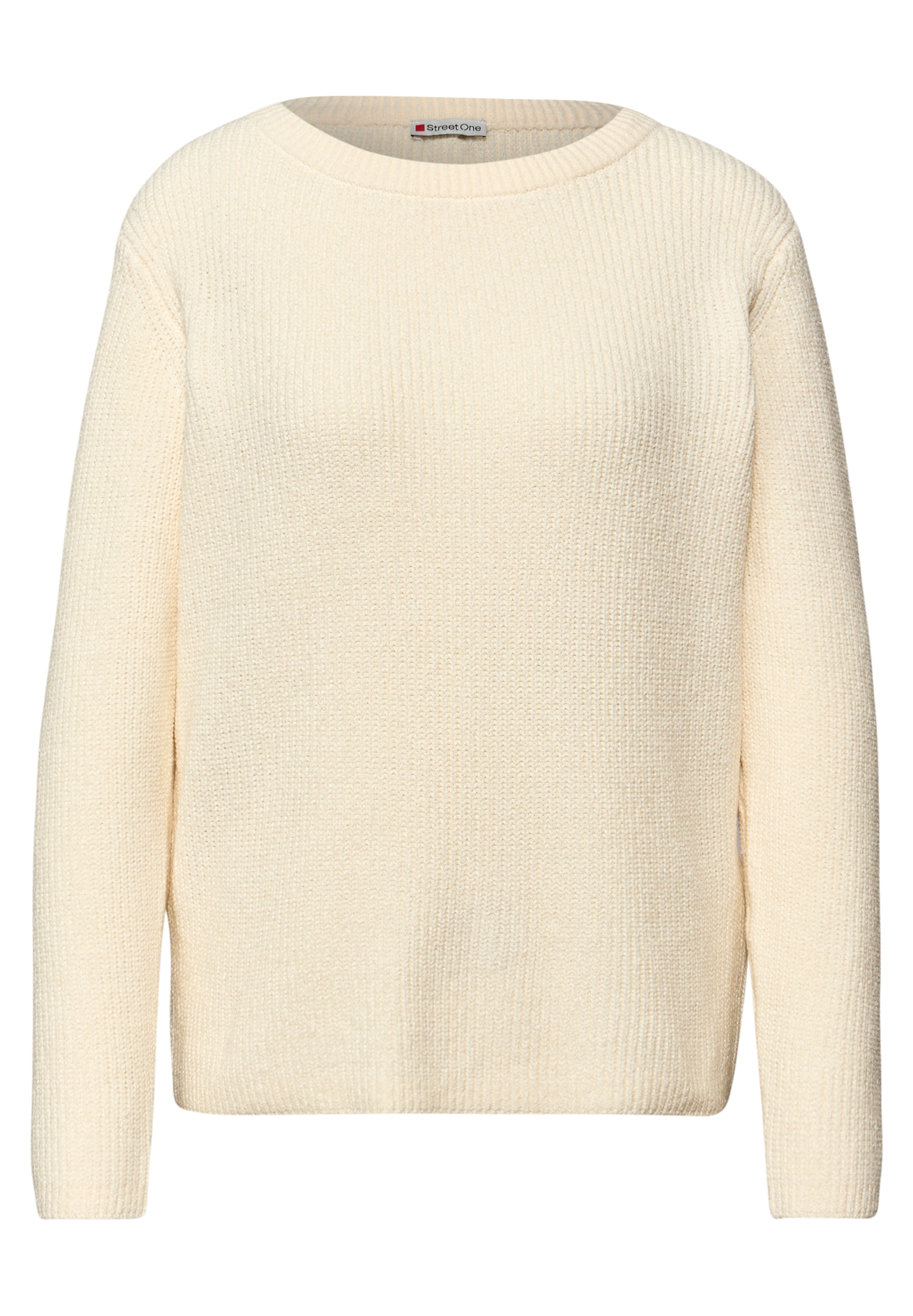 STREET ONE Pull en tricot Chenille Pullover mit U-Boot-Auschnitt
