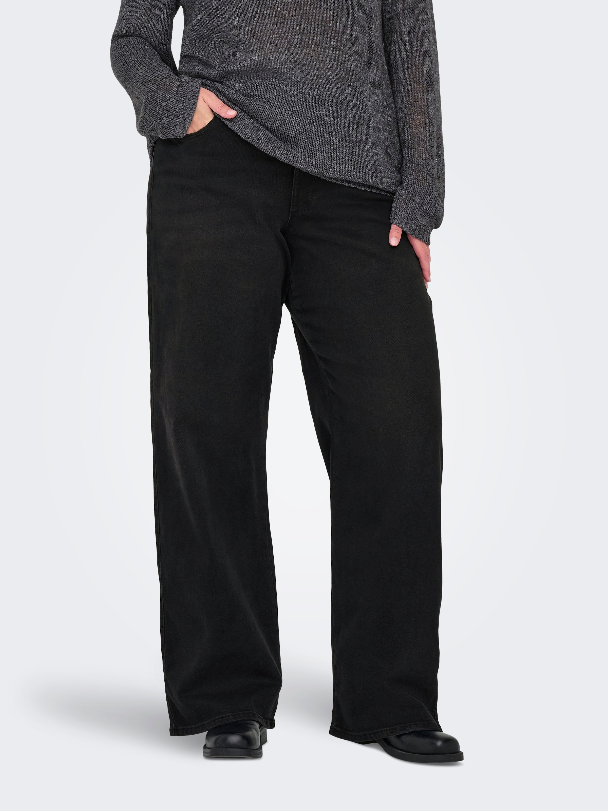 Image of ONLY CARMAKOMA High-waist-Jeans "CARSNOW HW WIDE DNM JEANS PIM WB"