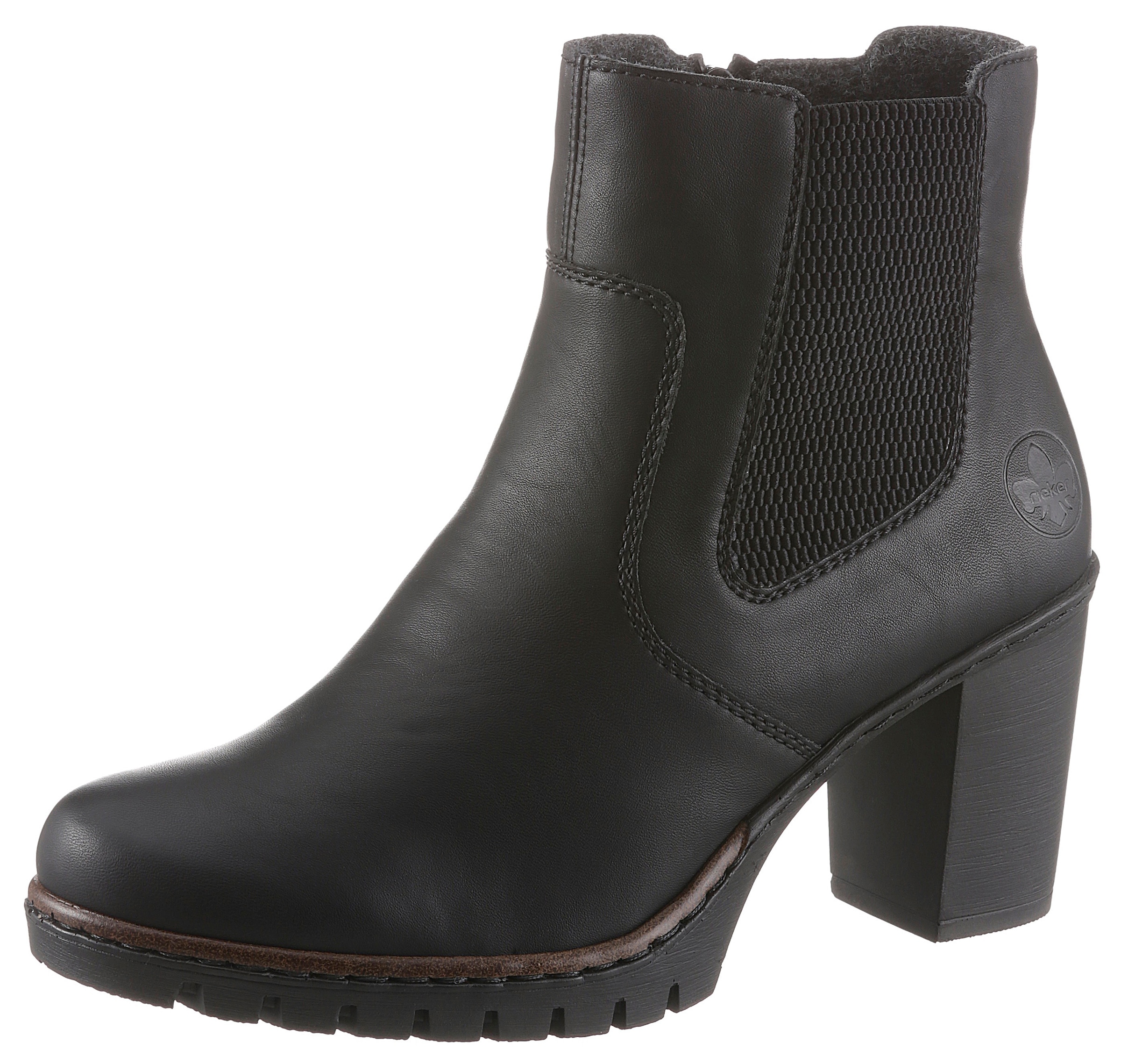 Image of Rieker Stiefelette, Boots, Chelsea-Stiefelette, Blockabsatz, in elegantem Look