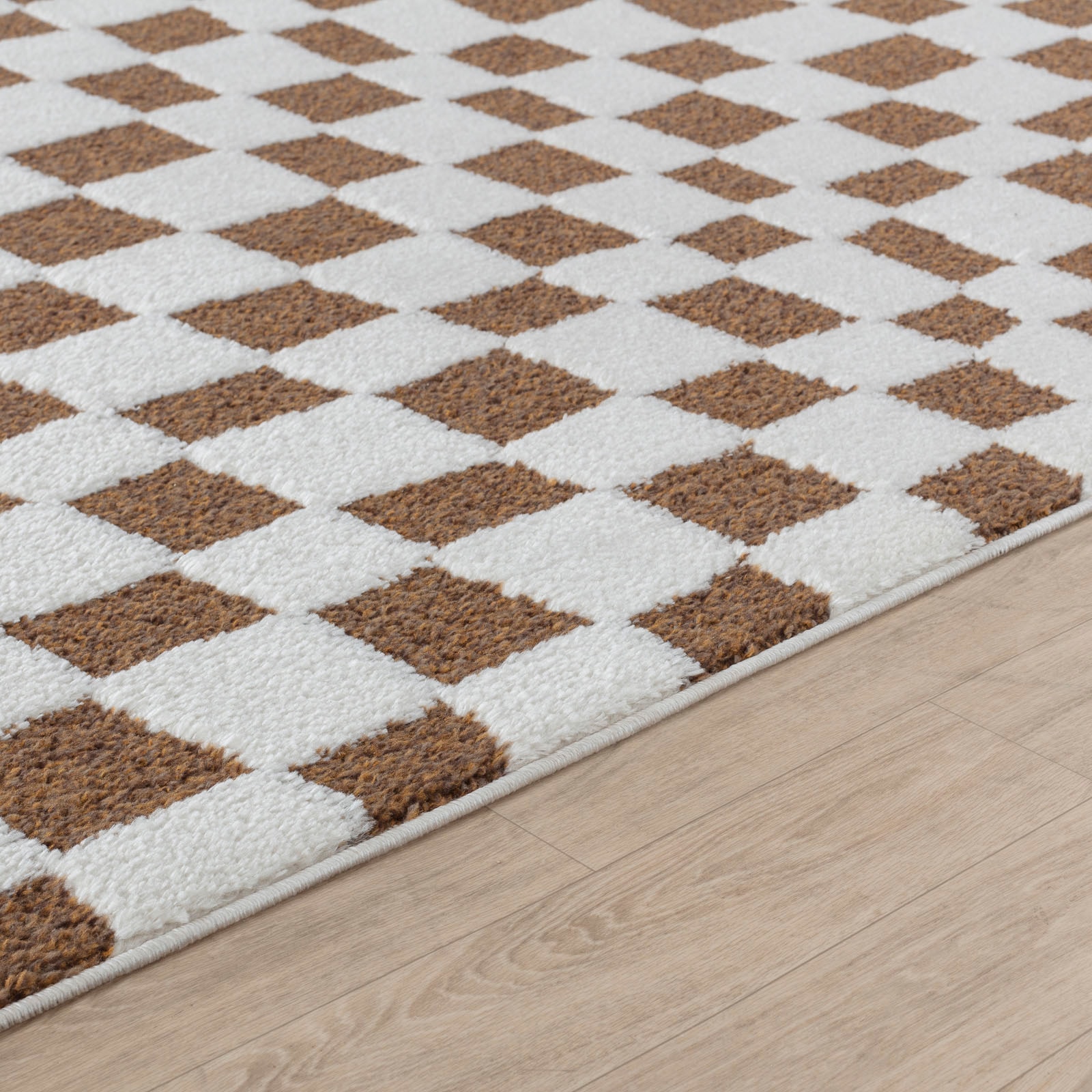 Livabliss Teppich »INCHON«, rechteckig, 14 mm Höhe, Skandinavischer Teppich mit Karomuster, Kurzflor Wohnzimmerteppich
