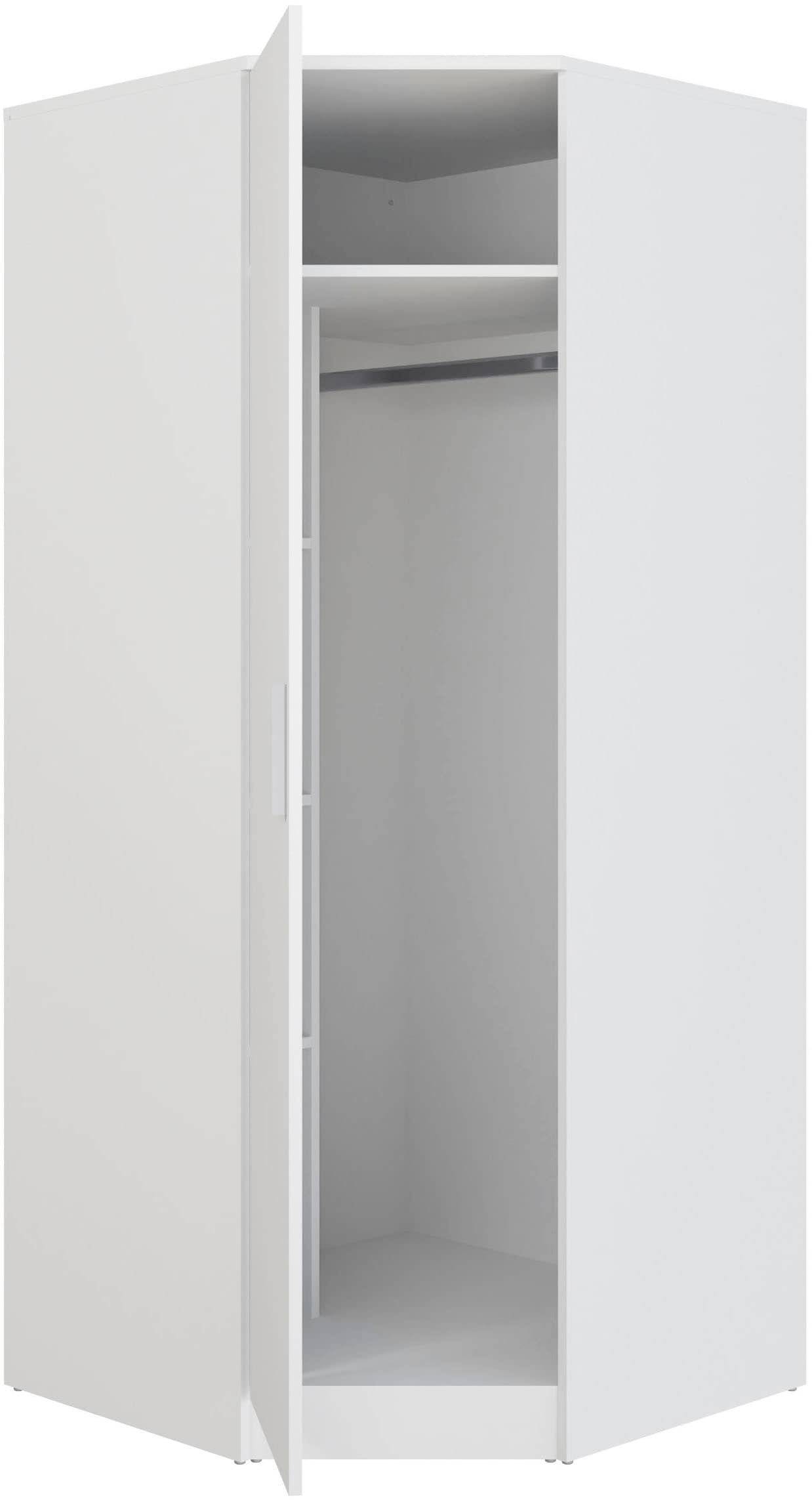 FORTE Eckkleiderschrank »Kleiderschrank, perfekte Ecklösung, einfache Montage« B/H/T 80,4/181/80,4, perfekte Ecklösung, FSC