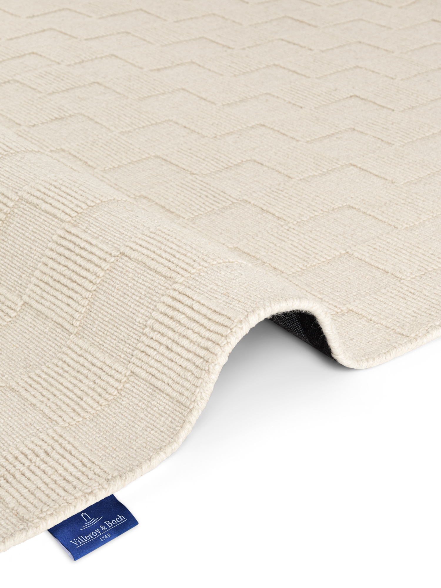 Villeroy & Boch Wollteppich »Scala« rechteckig 10 mm Höhe Handgewebt, Wolle, Kariert, Natur, 3D-Struktur, Karo, Wohnzimmer