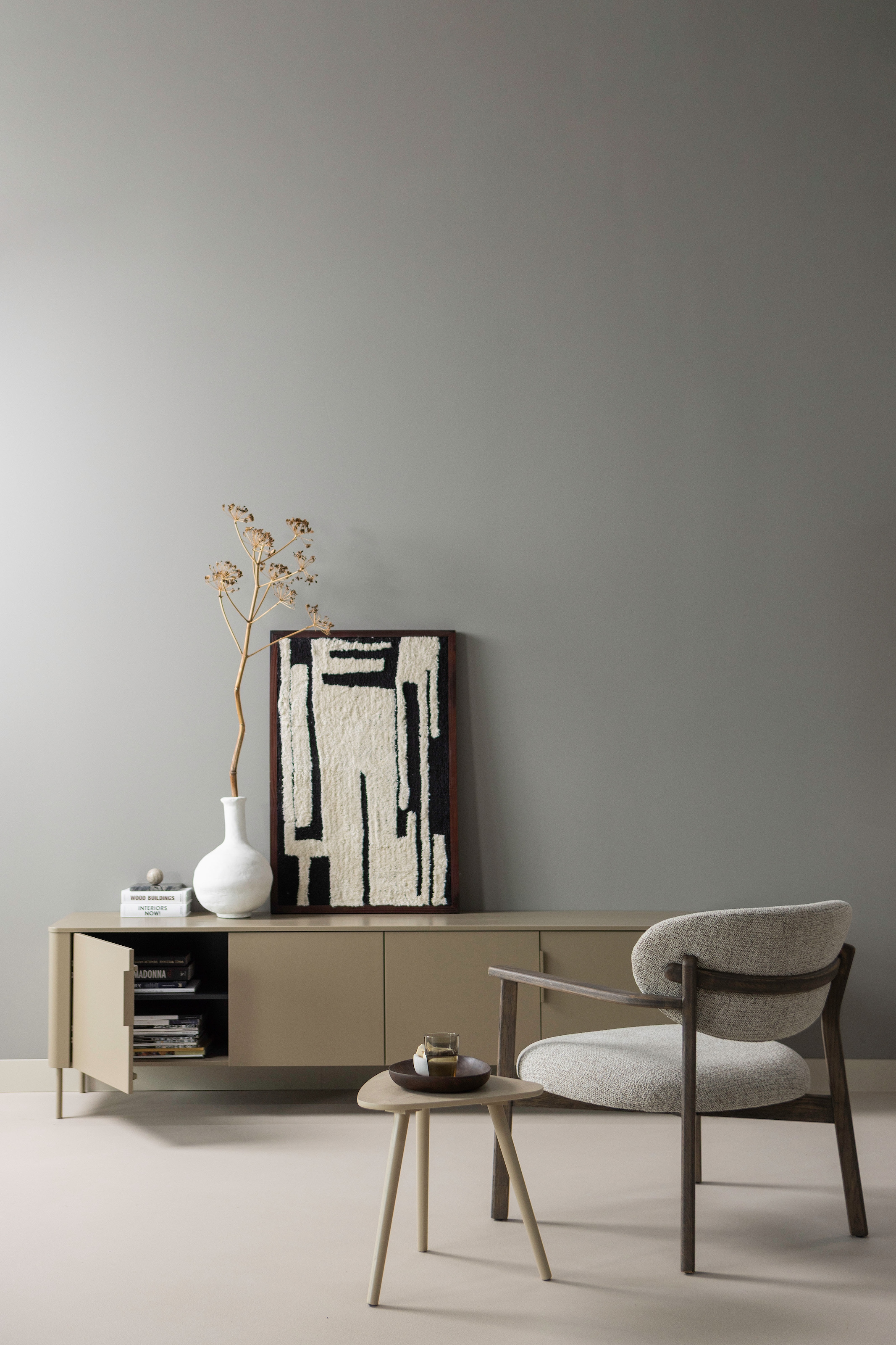WOOOD Loungesessel »Udar mit More-Melange-Bezug und Eichenholzgestell, B68 x T75 x H76 cm« Sehr hohe Verschleissfestigkeit, Tragkraft 120 kg, mittlere Sitzhöhe