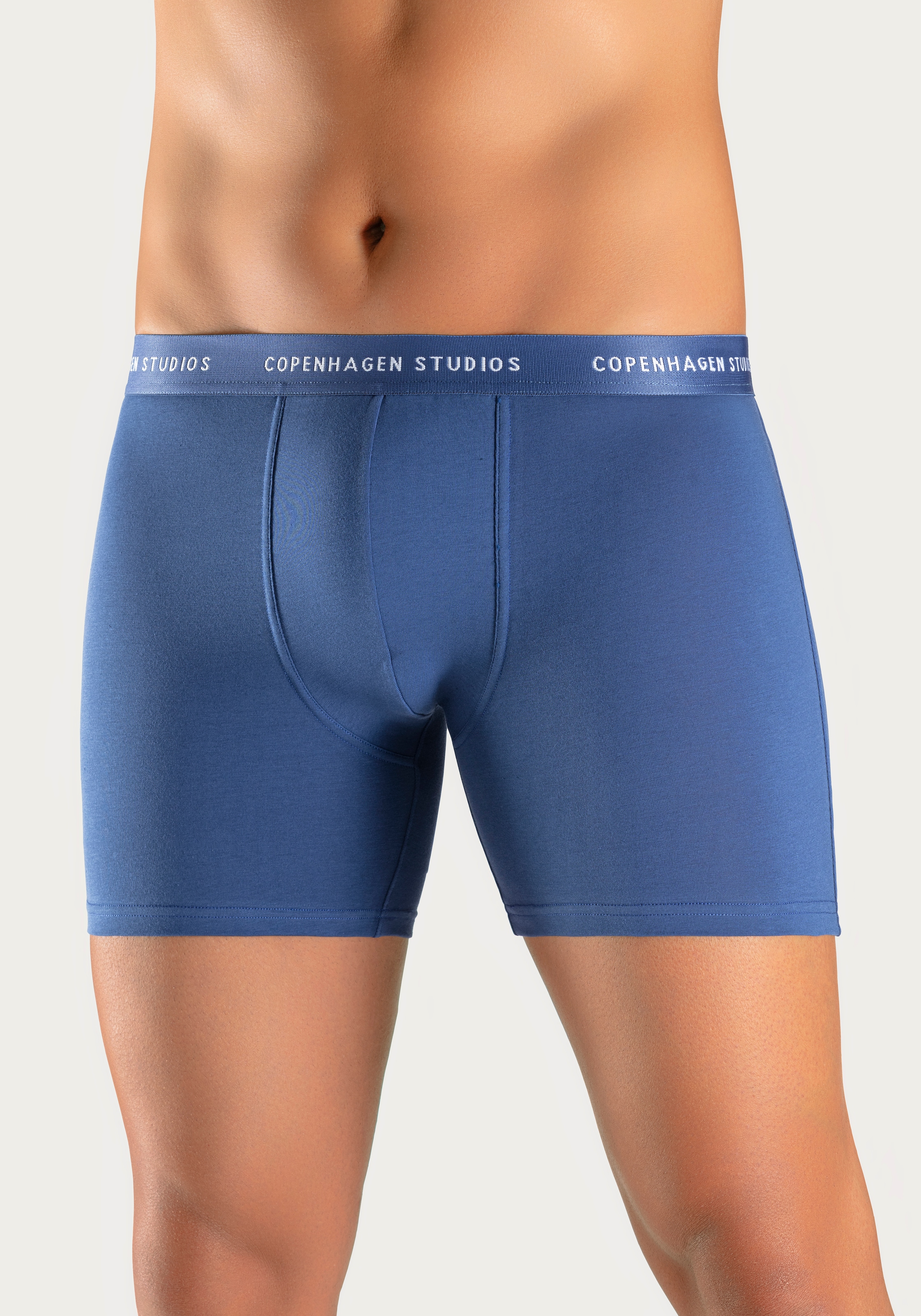 Copenhagen Studios Langer Boxer »Boxershorts für Herren«, (3 St.), mit längerem Bein und Logobund