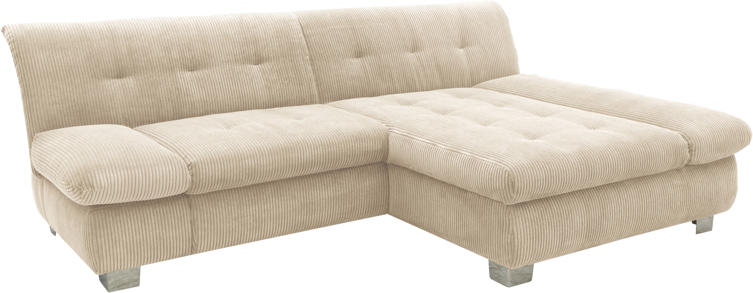 DOMO collection Ecksofa »100031 kompakte Stellmasse, komfortabel und bequem, L-Form«, wahlweise mit Bettfunktion und Armteilverstellung. Breite 234cm