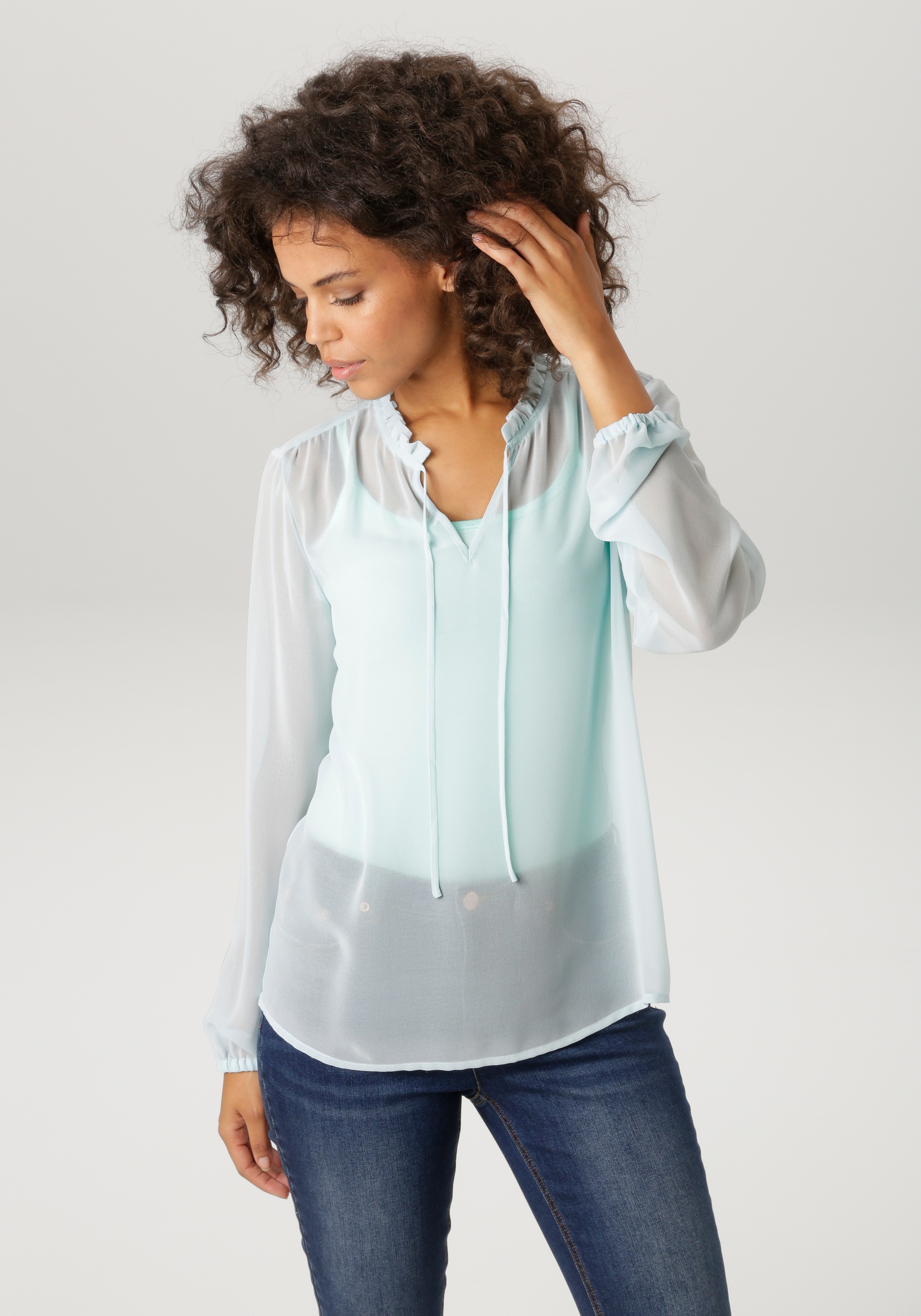 Image of Aniston CASUAL Schlupfbluse im trendigen Pastell